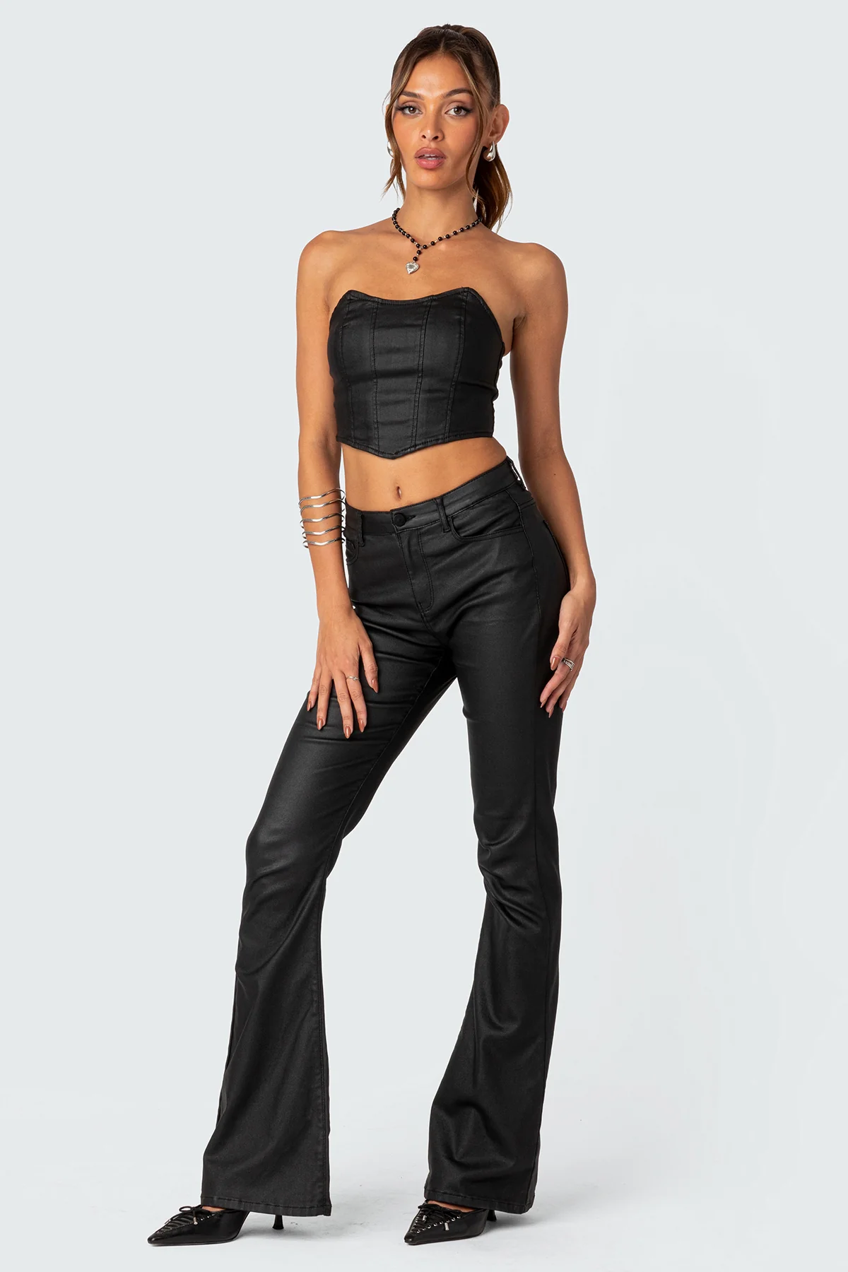 Luna Faux Leather Stretch Corset - Image 2