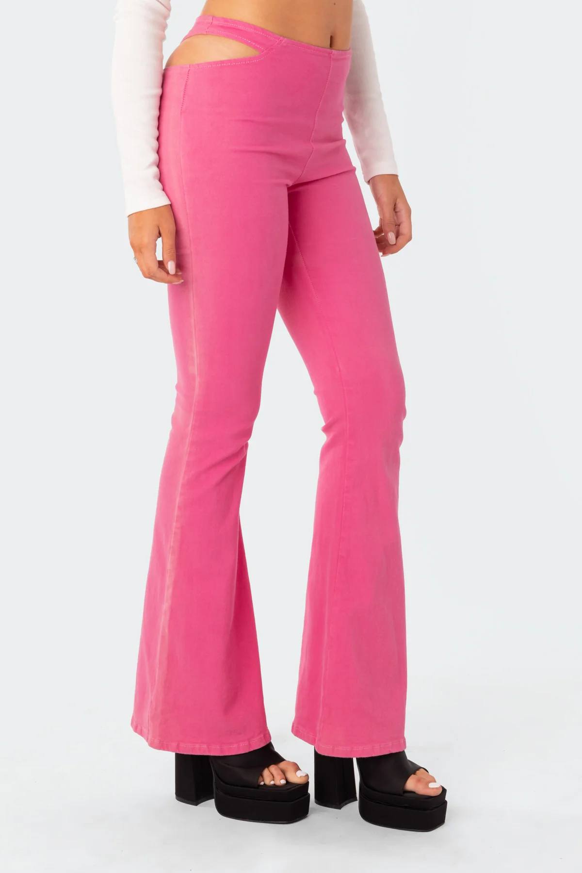 Kira Cut-Out Flared Jeans - Image 3