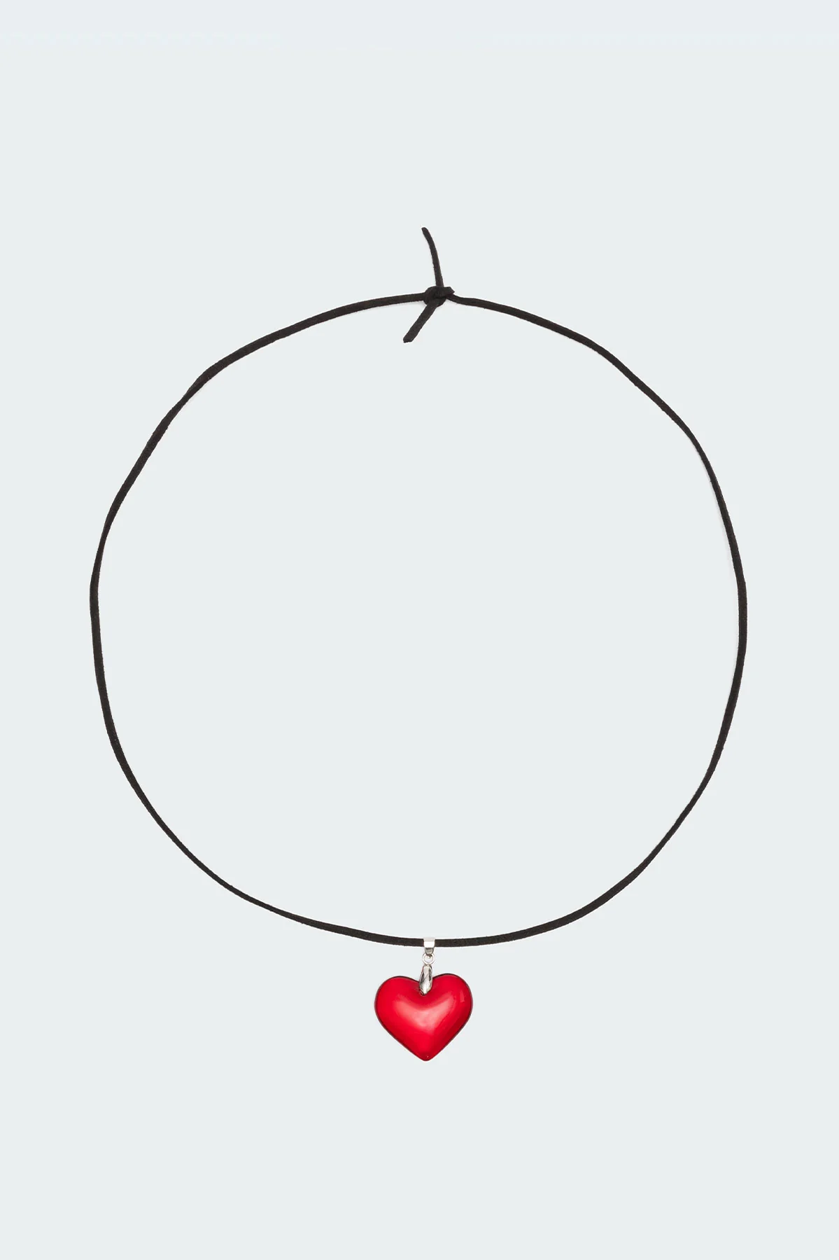 Heart Pendant Tie Choker - Image 2