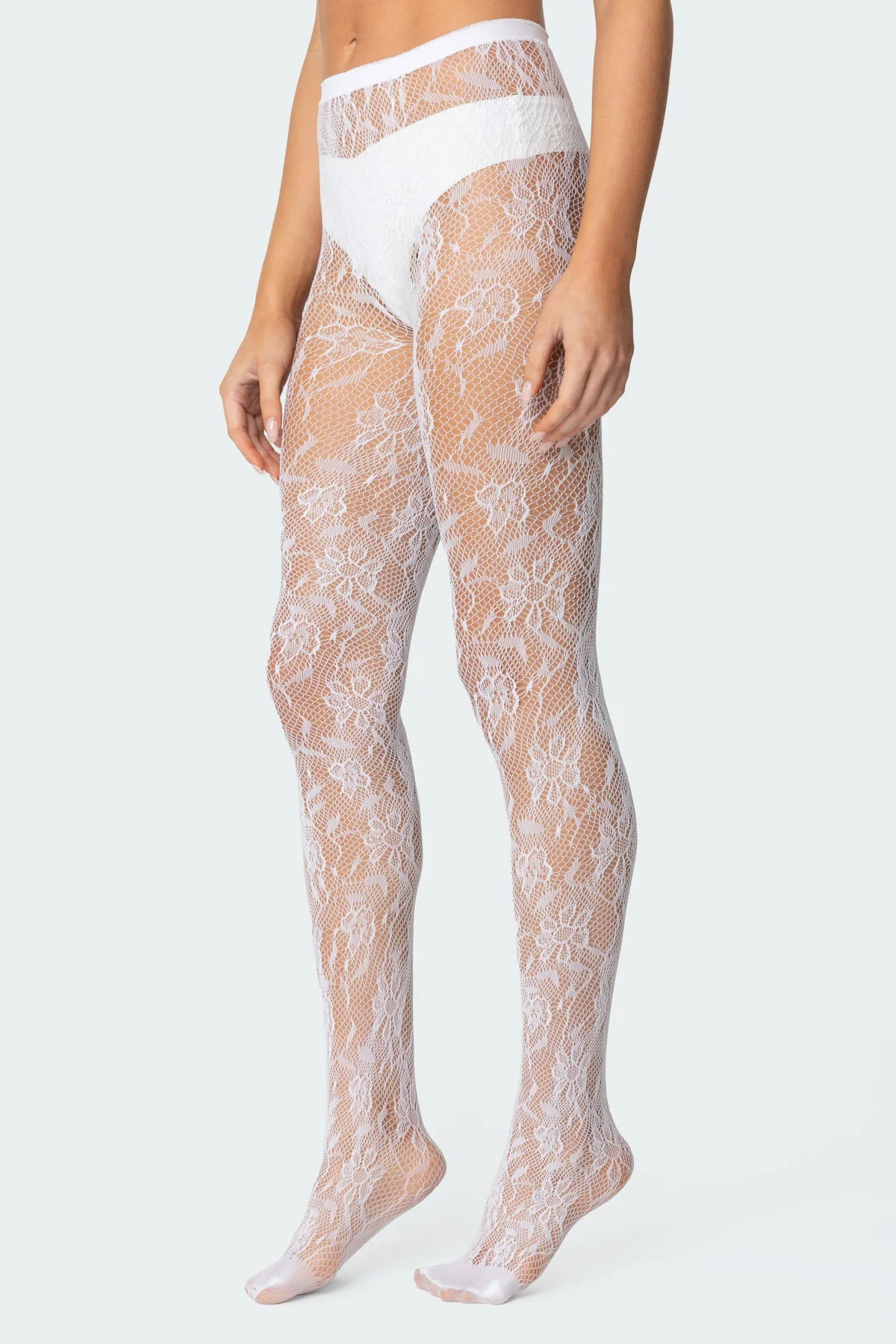 Lacey Fishnet Tights - Image 2
