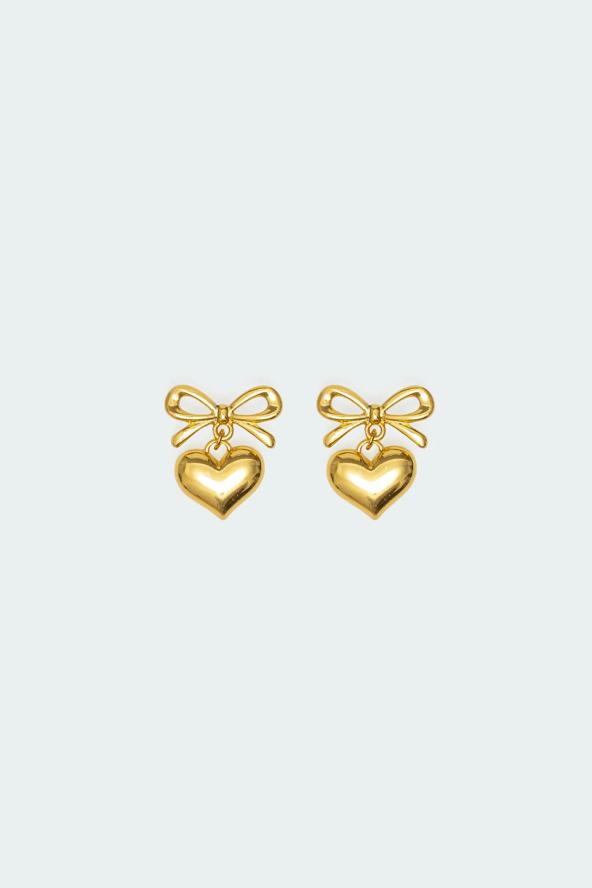 Bow Heart Charm Earrings - Image 2