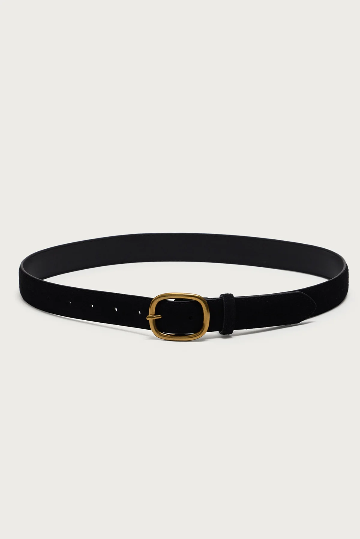 Oval Buckle Faux Suede Belt - Image 2
