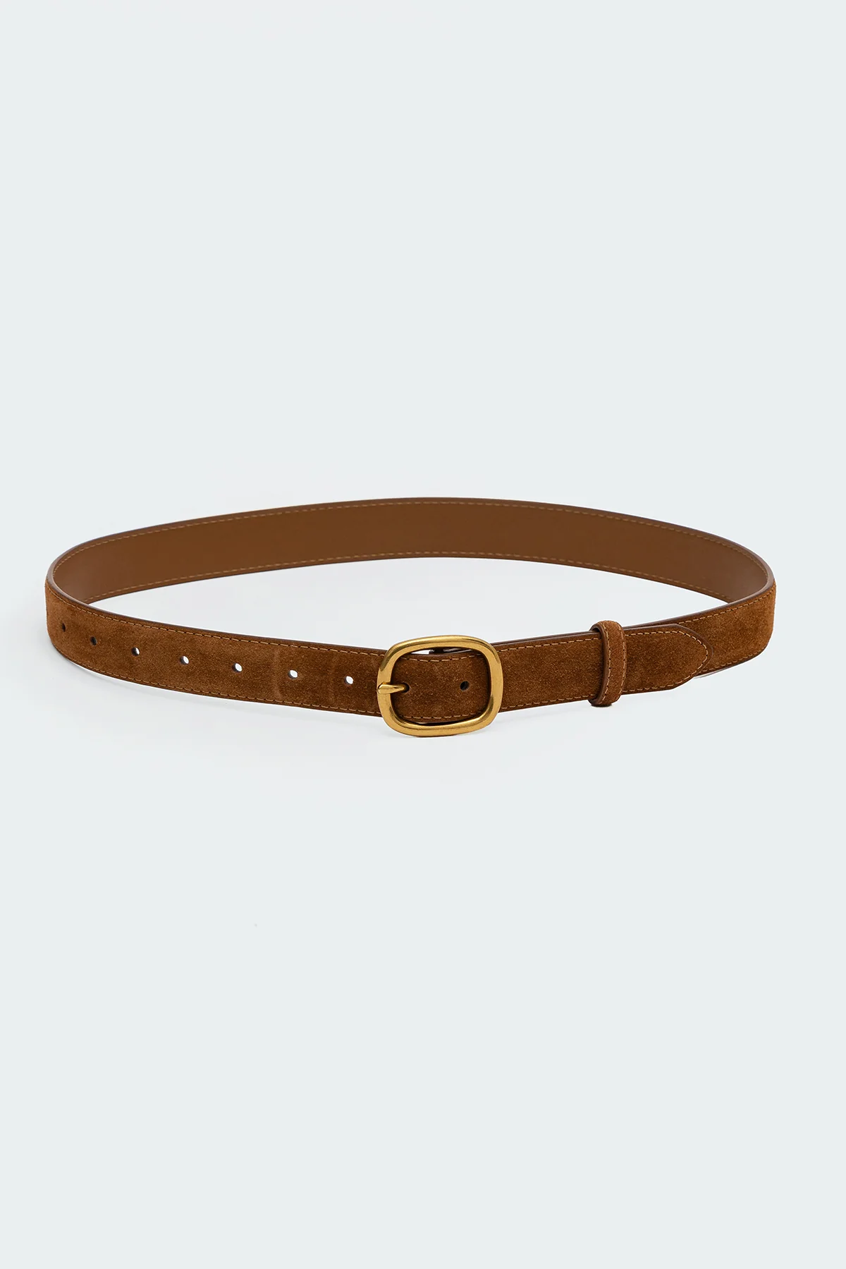 Oval Buckle Faux Suede Belt - Image 2