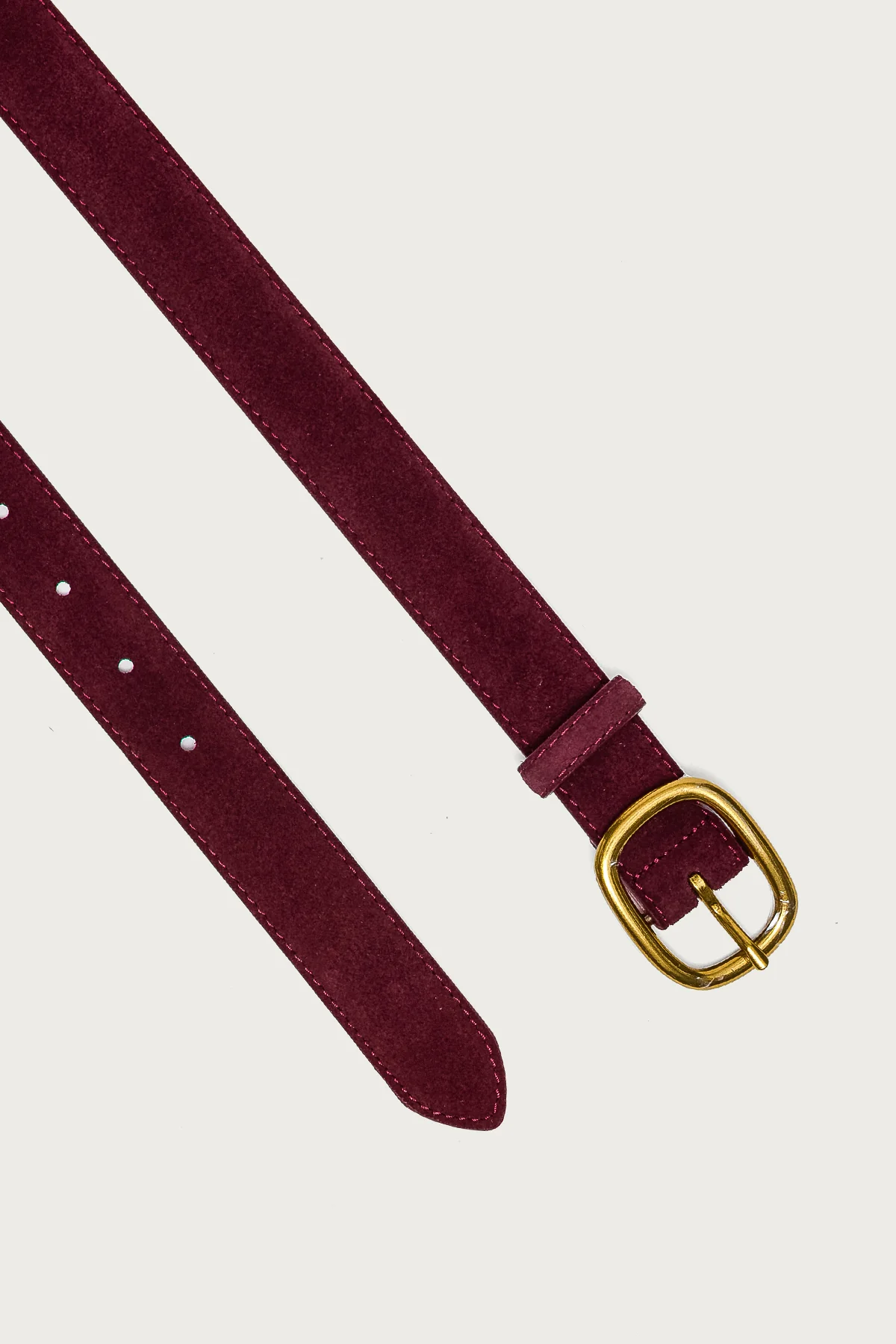 Oval Buckle Faux Suede Belt - Image 2