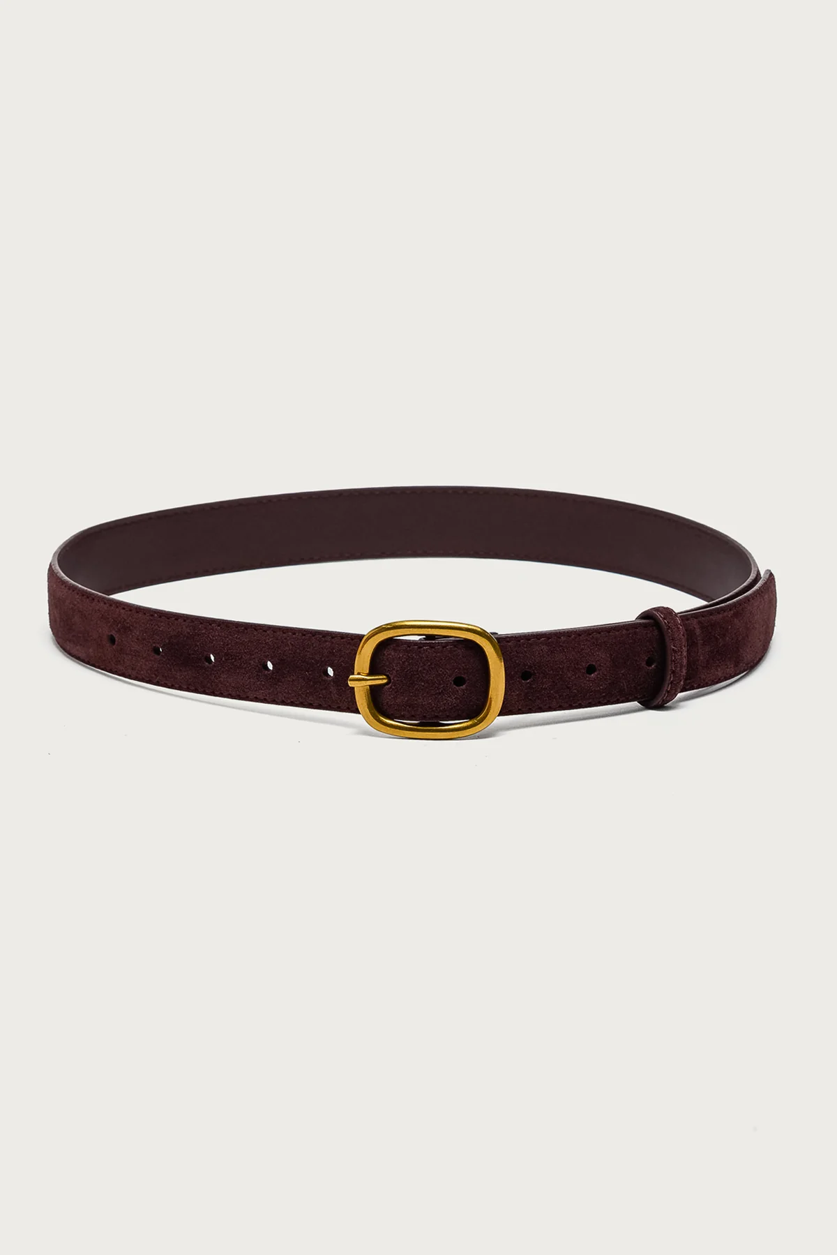 Oval Buckle Faux Suede Belt - Image 2
