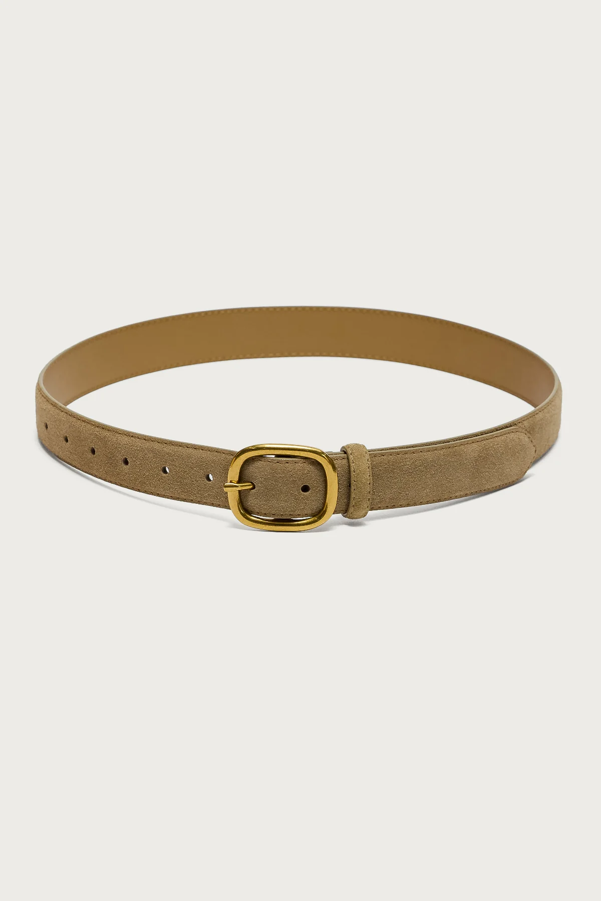 Oval Buckle Faux Suede Belt - Image 2