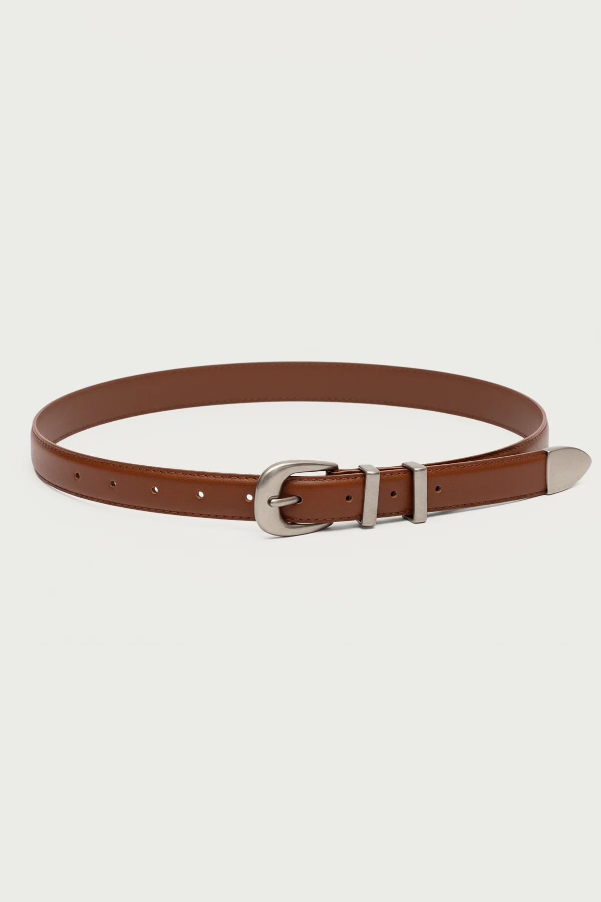 Basic Buckle Faux Leather Belt - Image 2