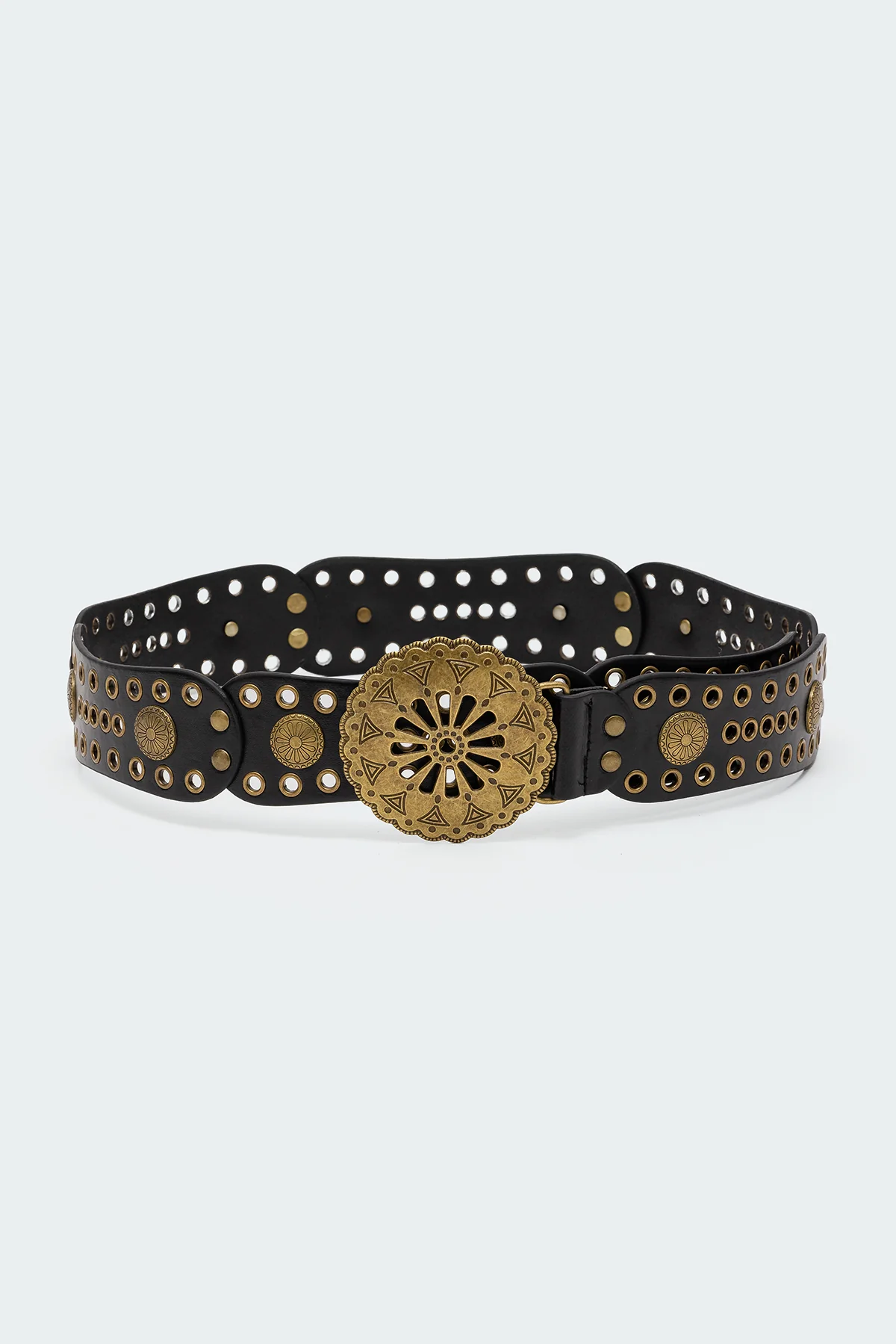 Scalloped Circle Faux Leather Belt - Image 2
