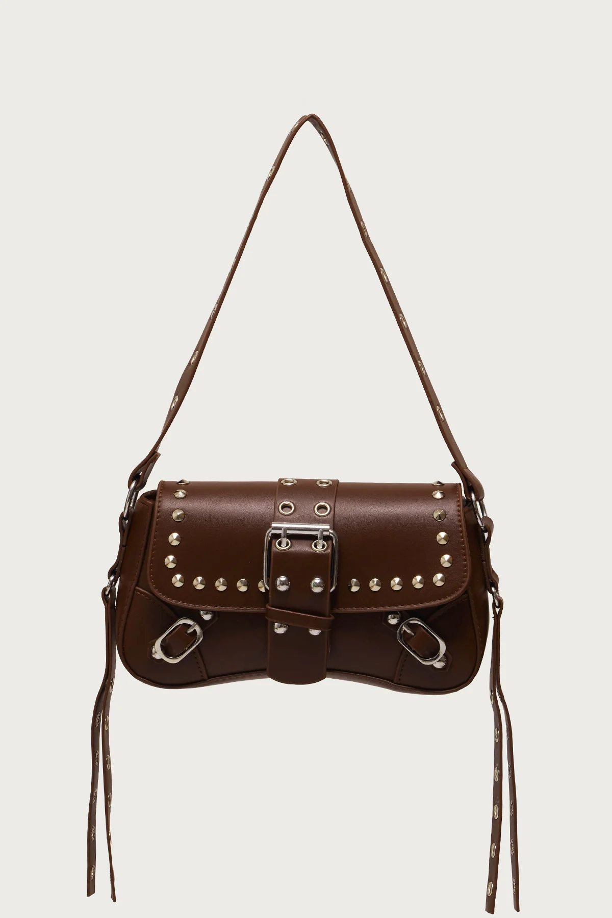 Stud & Buckle Faux Leather Bag - Image 2