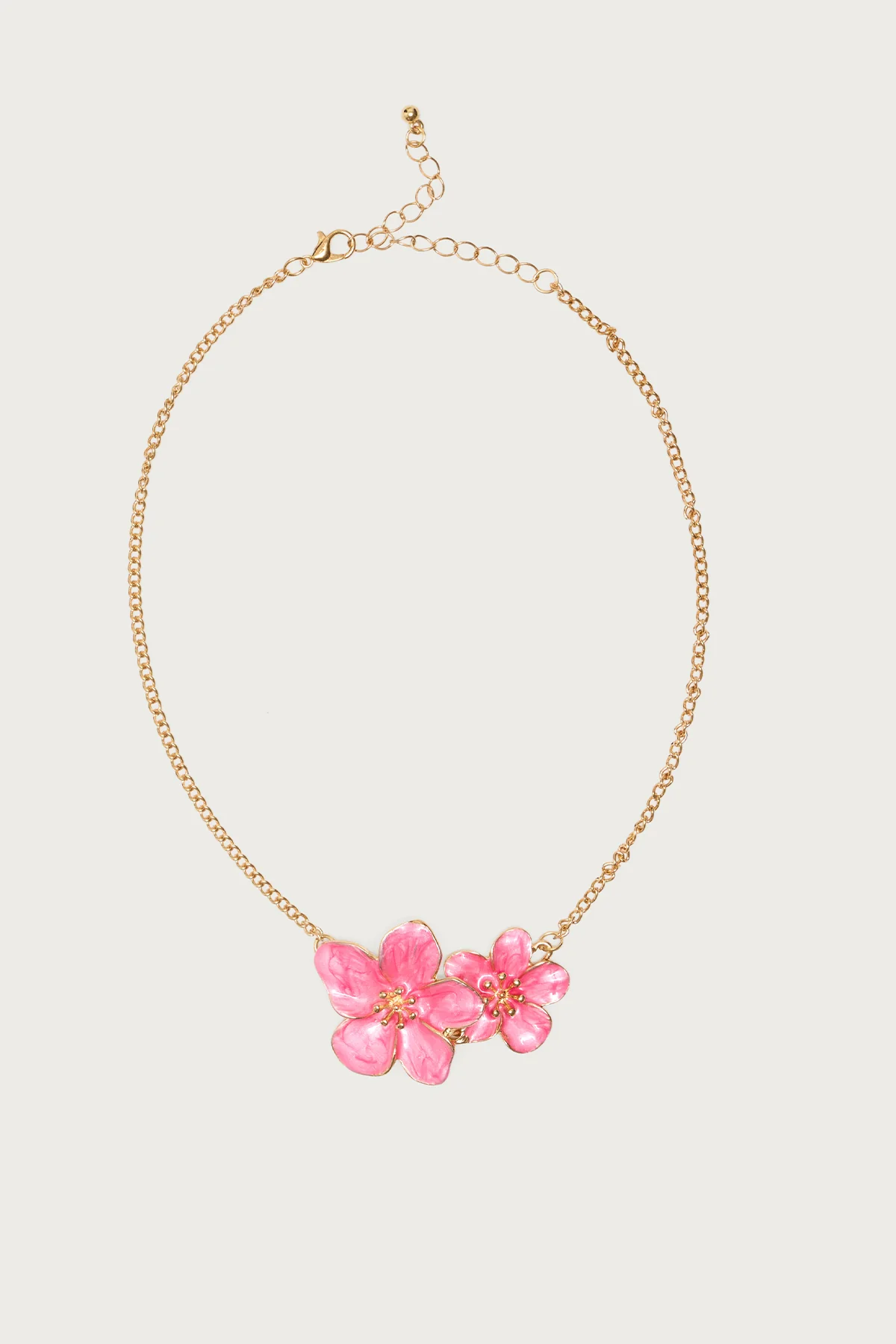 Double Flower Pendant Necklace - Image 2