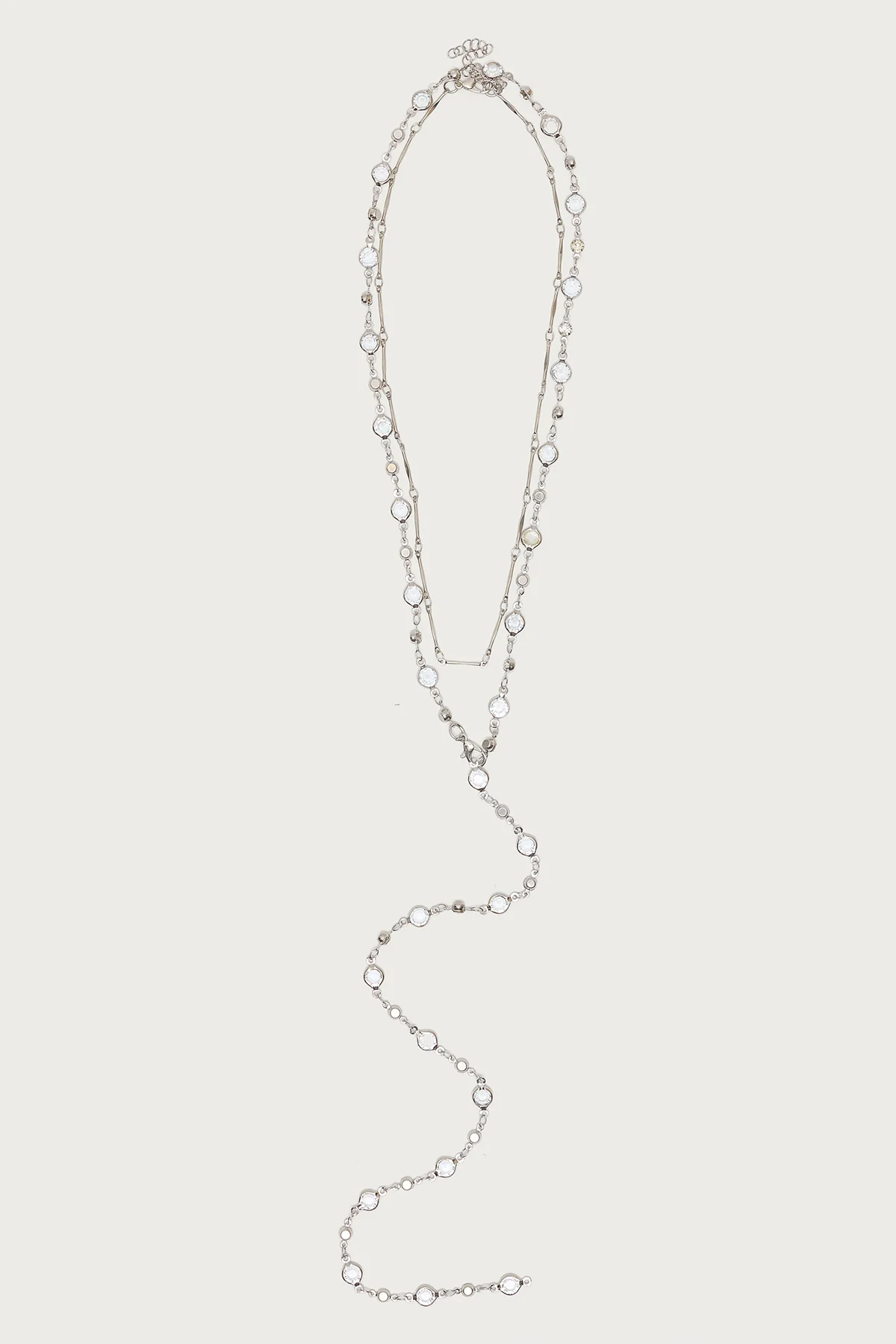 Faux Crystal Cascading Necklace Set - Image 2