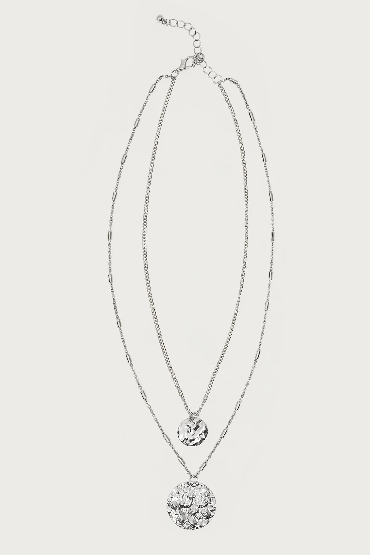 Textured Duo Layered Necklace - Image 2
