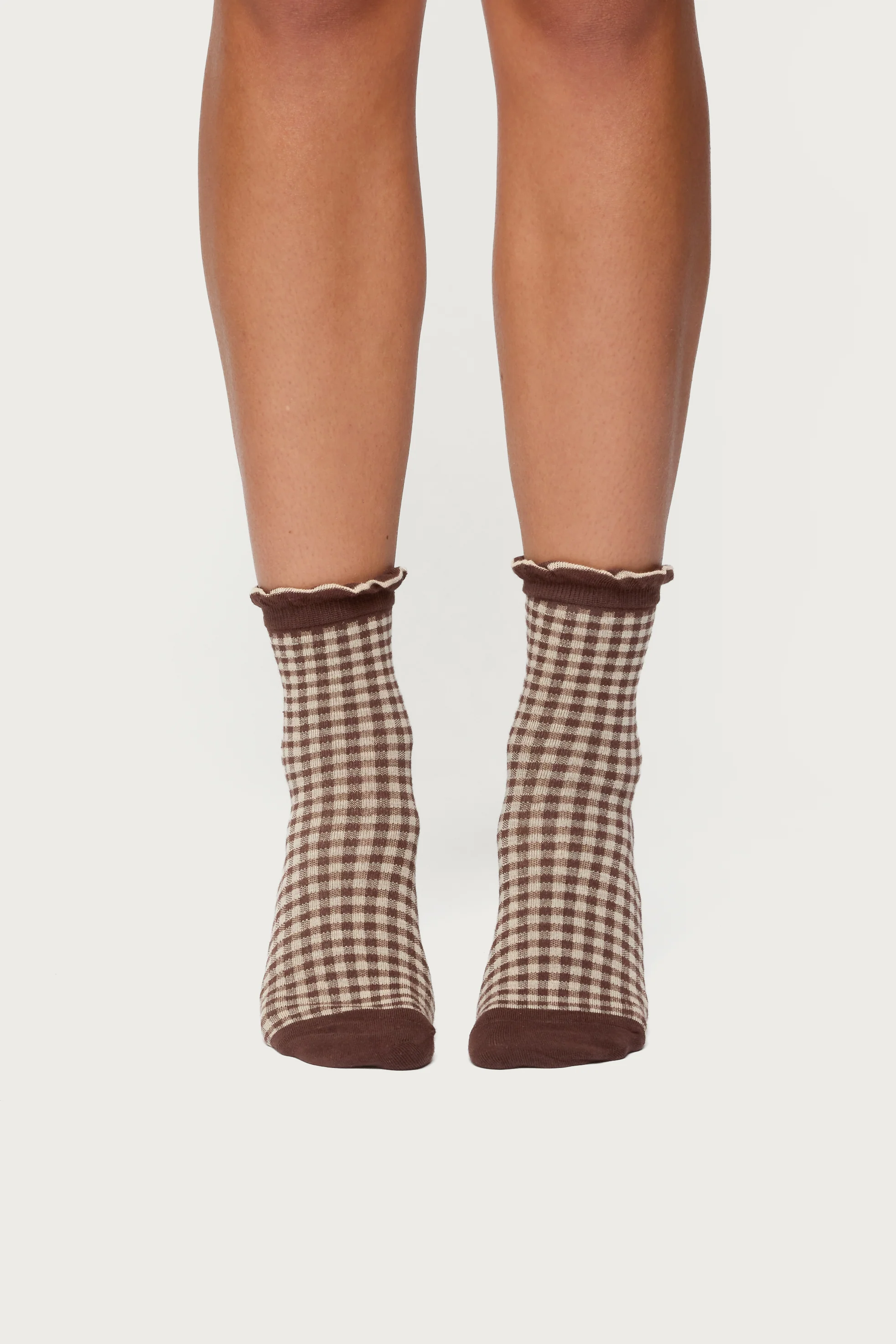 Frilled Gingham Socks - Image 2