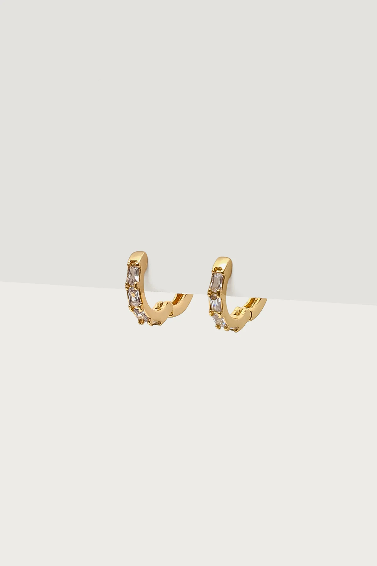 Rhinestone Huggy Hoop Earrings - Image 2