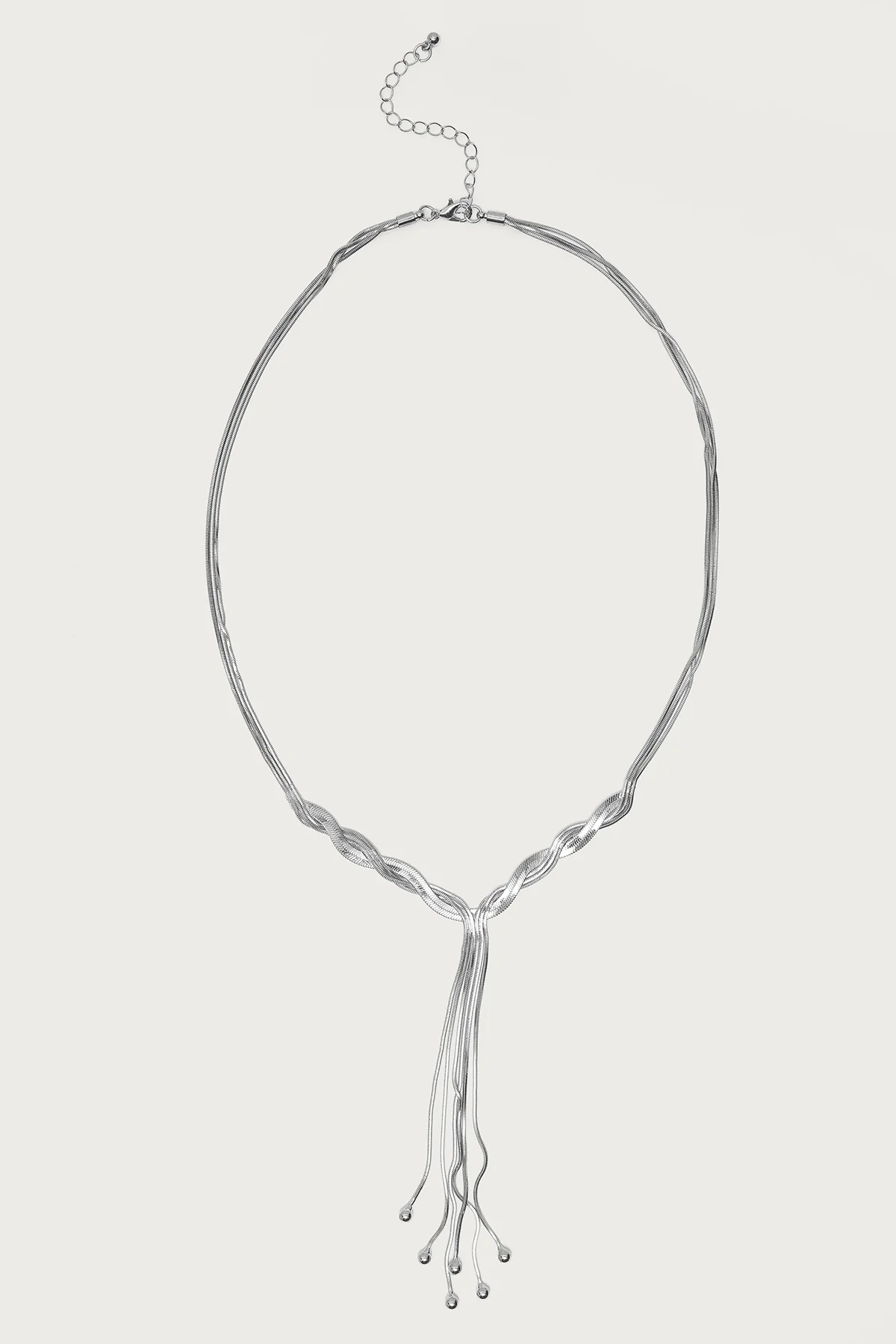 Braided Cascading Chain Necklace - Image 2