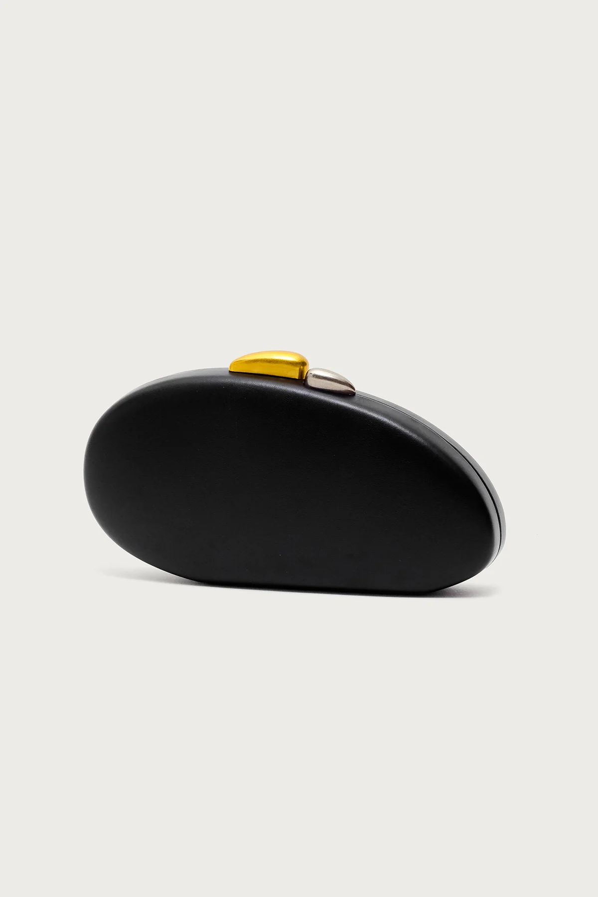 Abstract Oval Mixed Metal Clutch Bag - Image 2