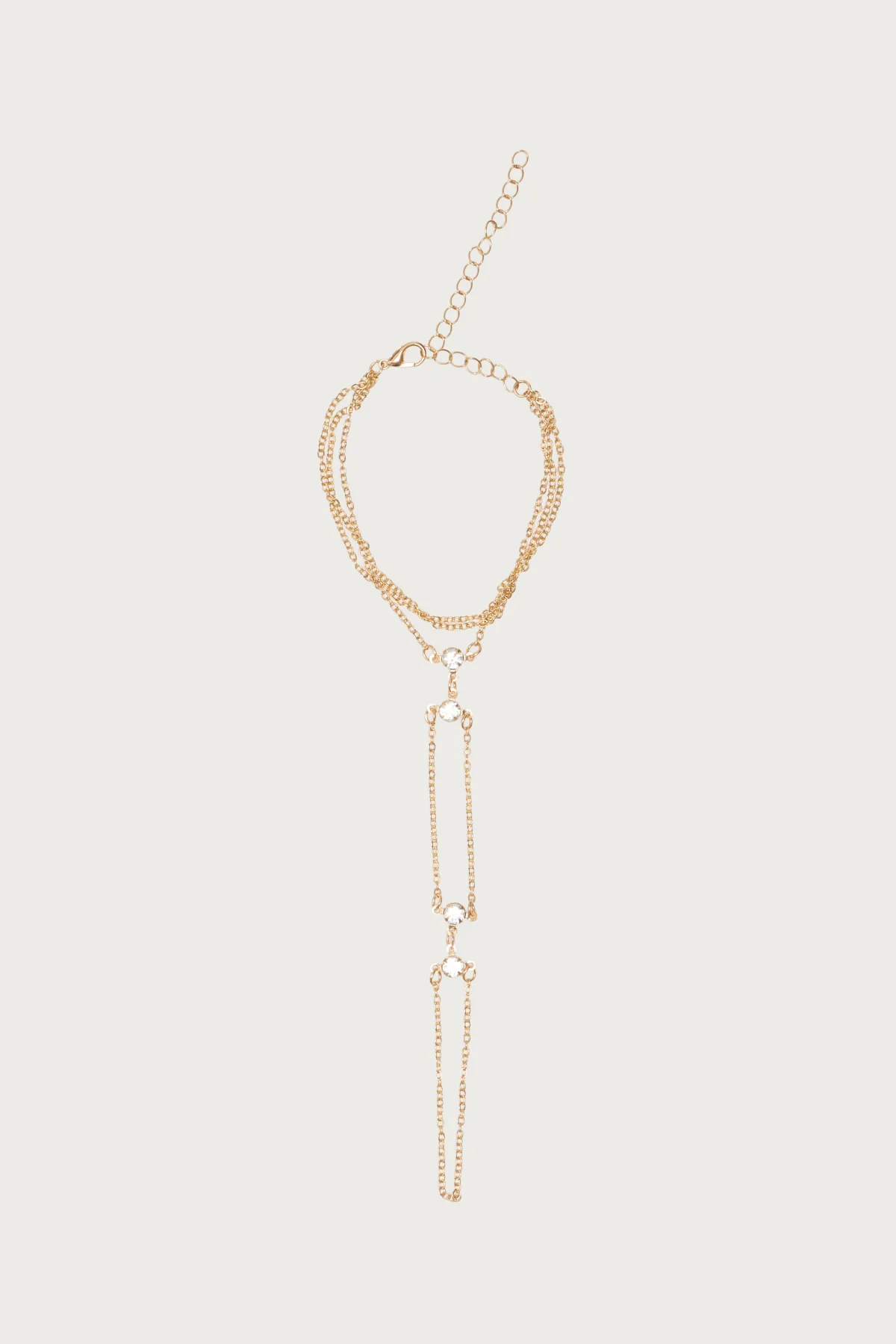 Rhinestone Layered Hand Chain - Image 2