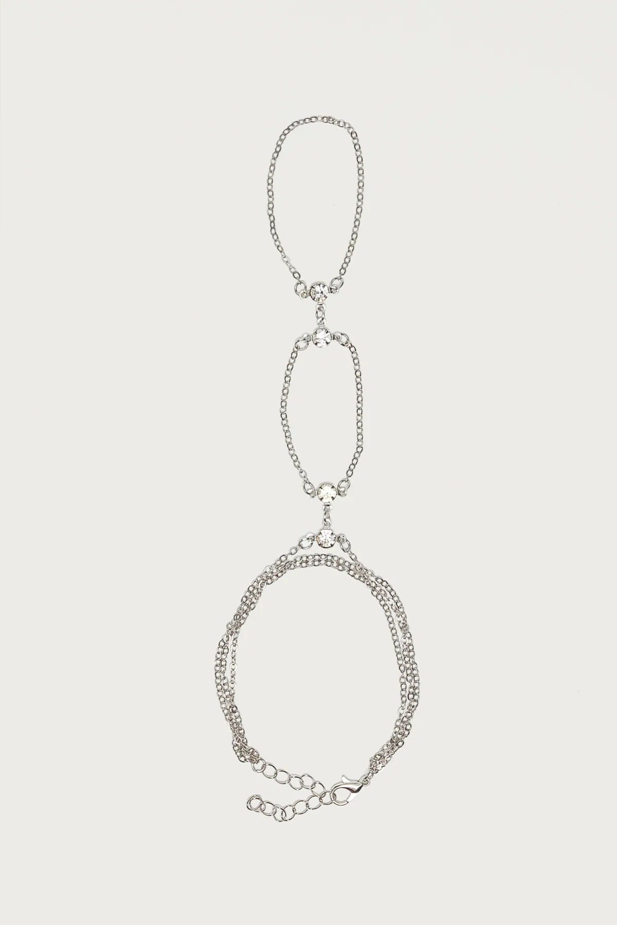 Rhinestone Layered Hand Chain - Image 2
