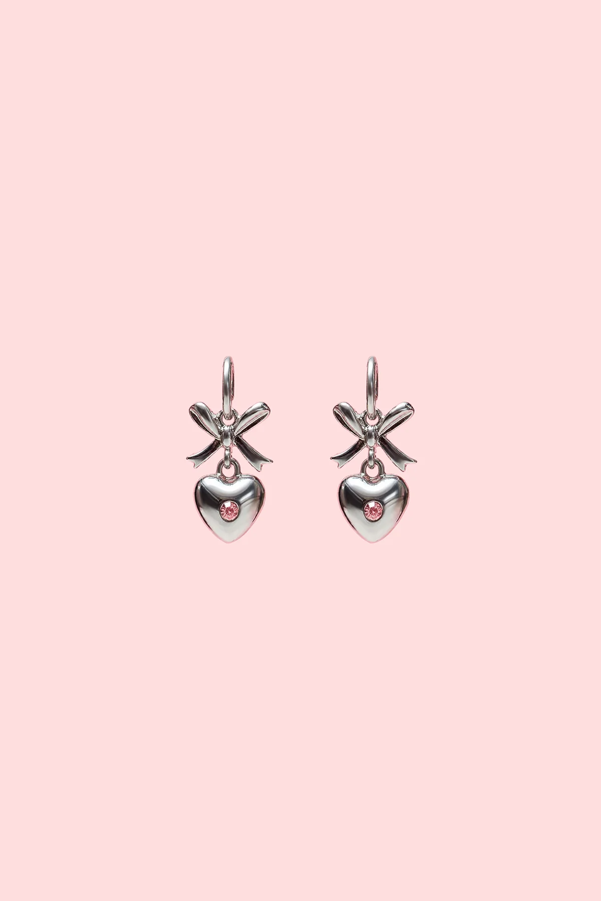 Barbie™ Bow & Heart Hoop Earrings - Image 2