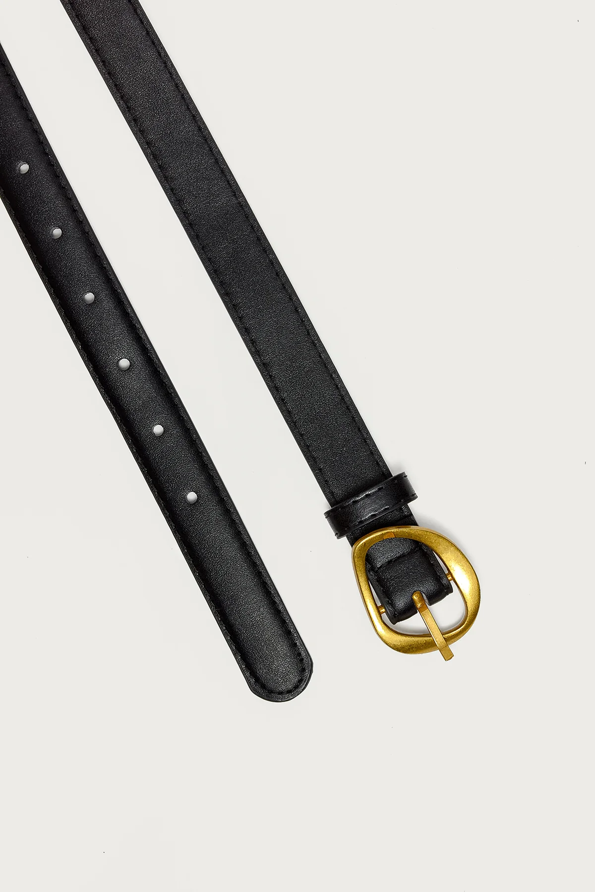 Abstract Buckle Faux Leather Belt - Image 2