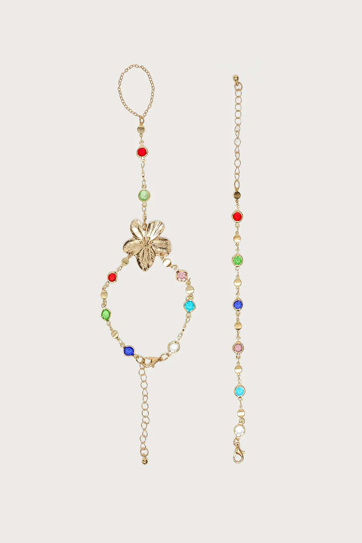 Flower Gem Handchain & Bracelet Set - Image 2