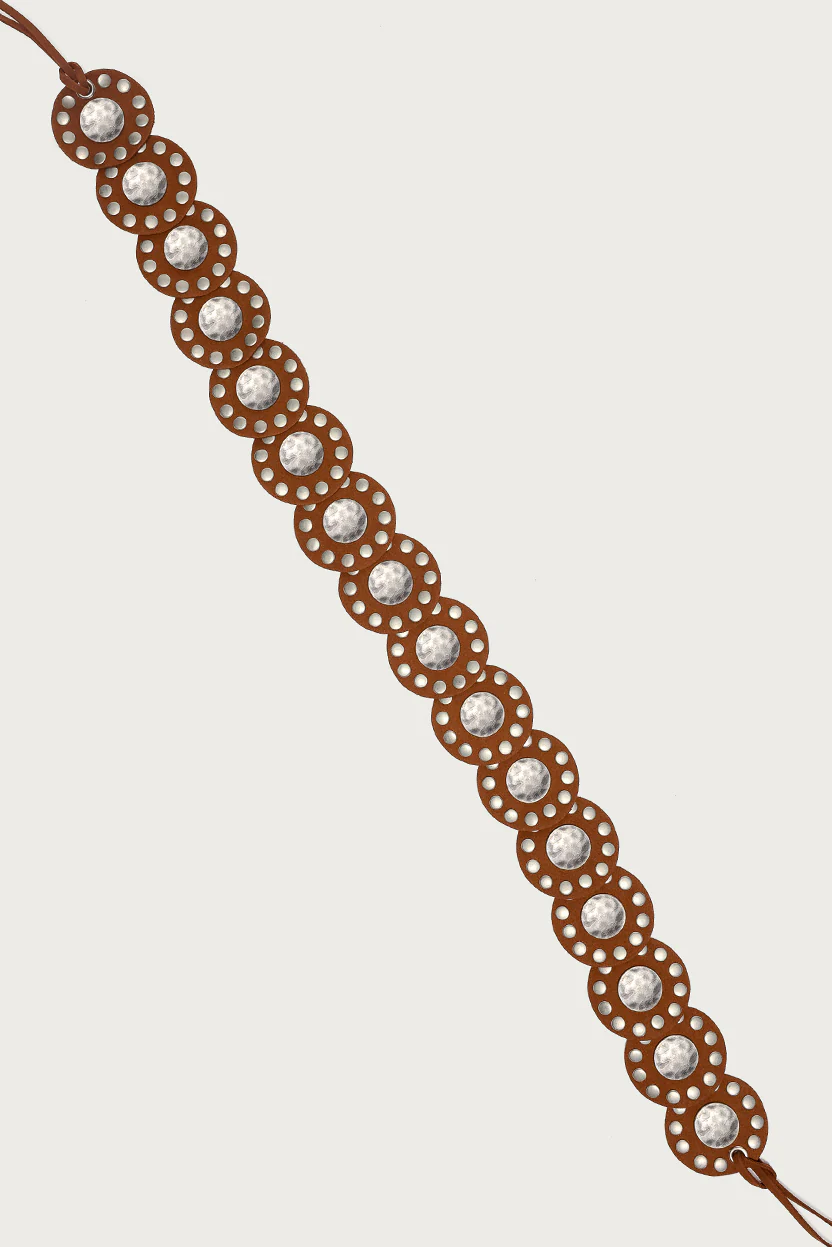 Faux Suede Studded Disc Belt - Image 2