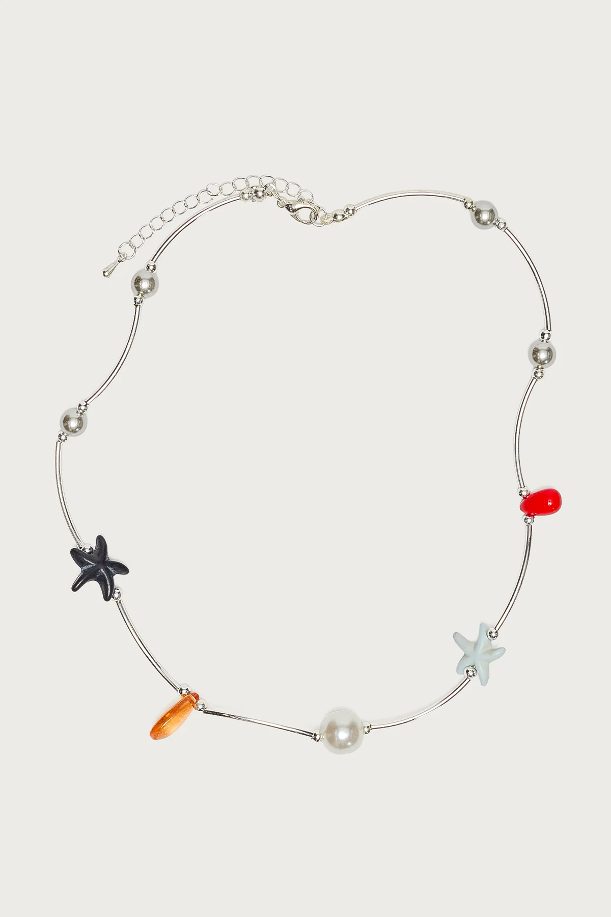 Stone & Pearl Charm Necklace - Image 2