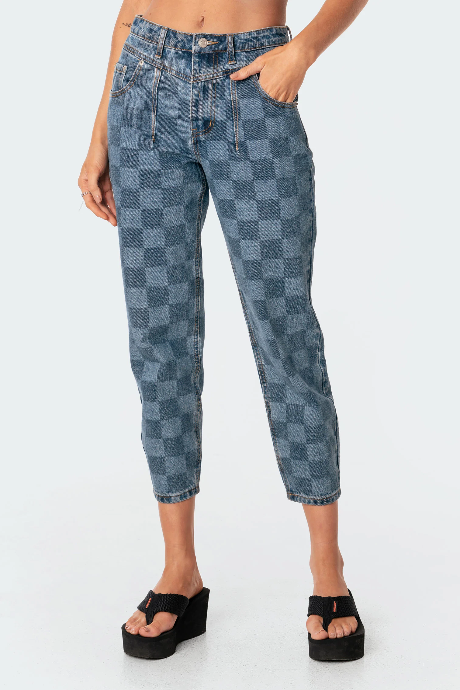 Blue Check Jeans - Image 2