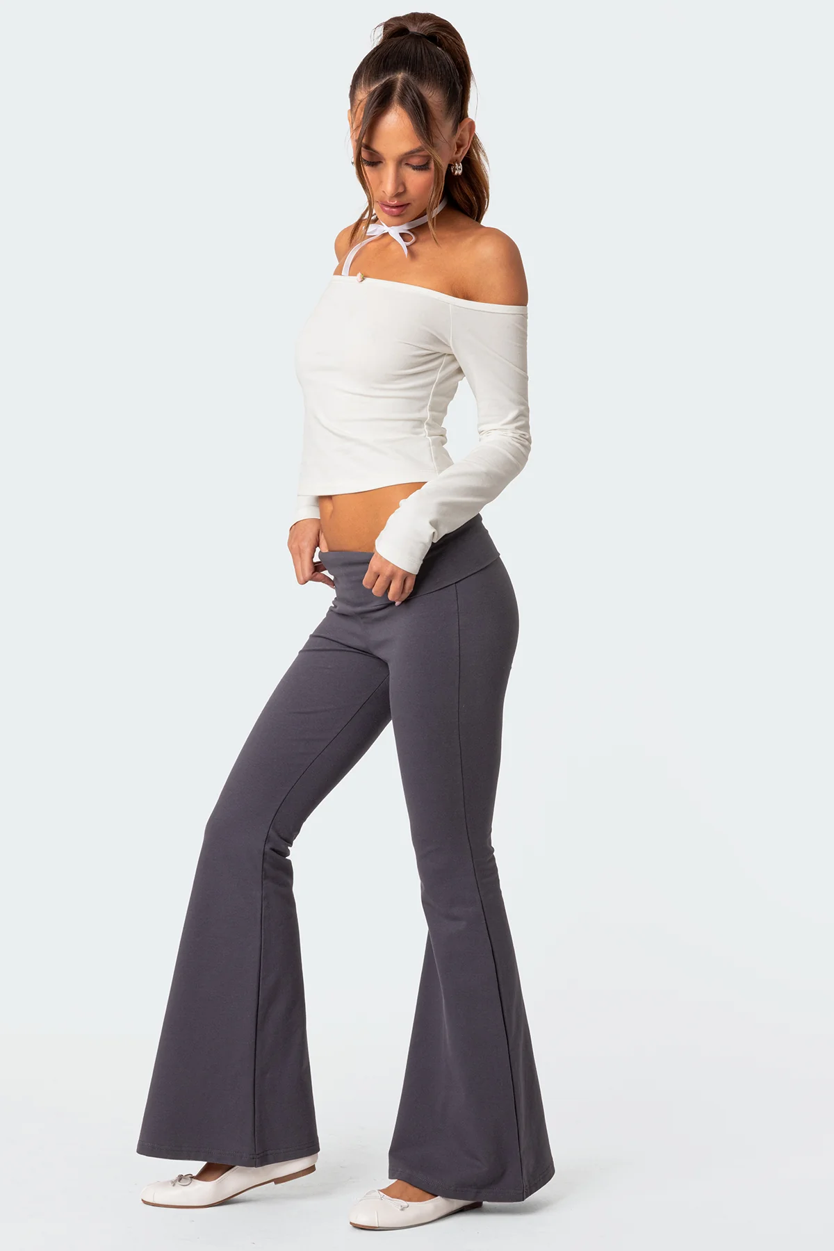 Naomi Foldover Flared Leggings - Image 5