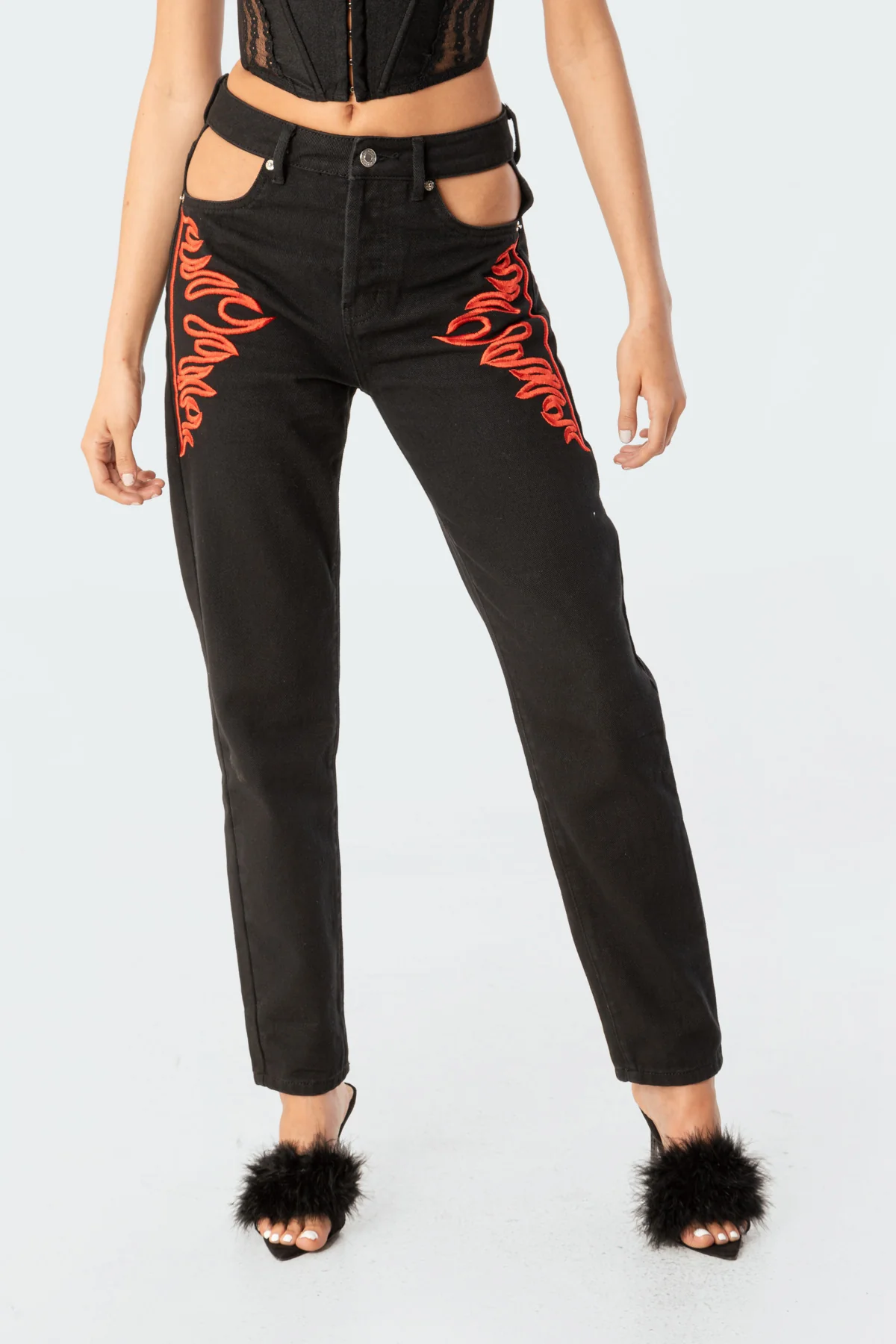 Pocketless Flame Jeans - Image 4