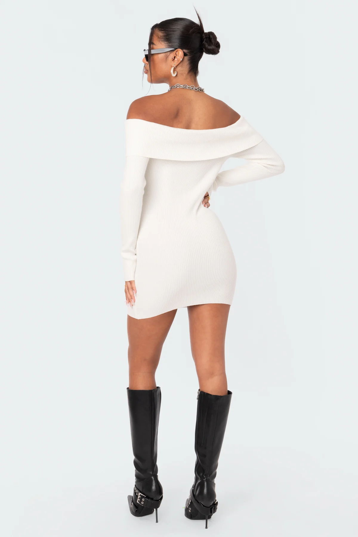 Emma Foldover Knitted Dress - Image 5