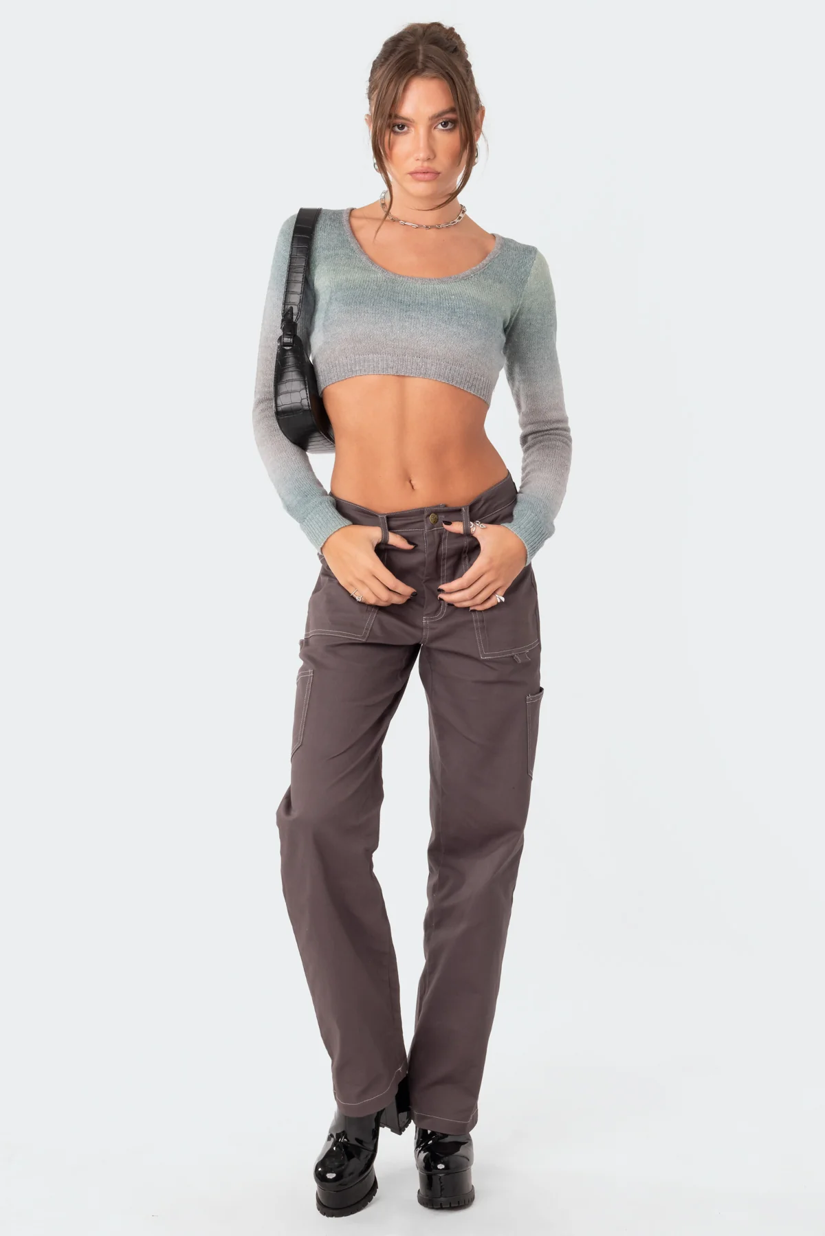 Ombre Cropped Sweater - Image 5