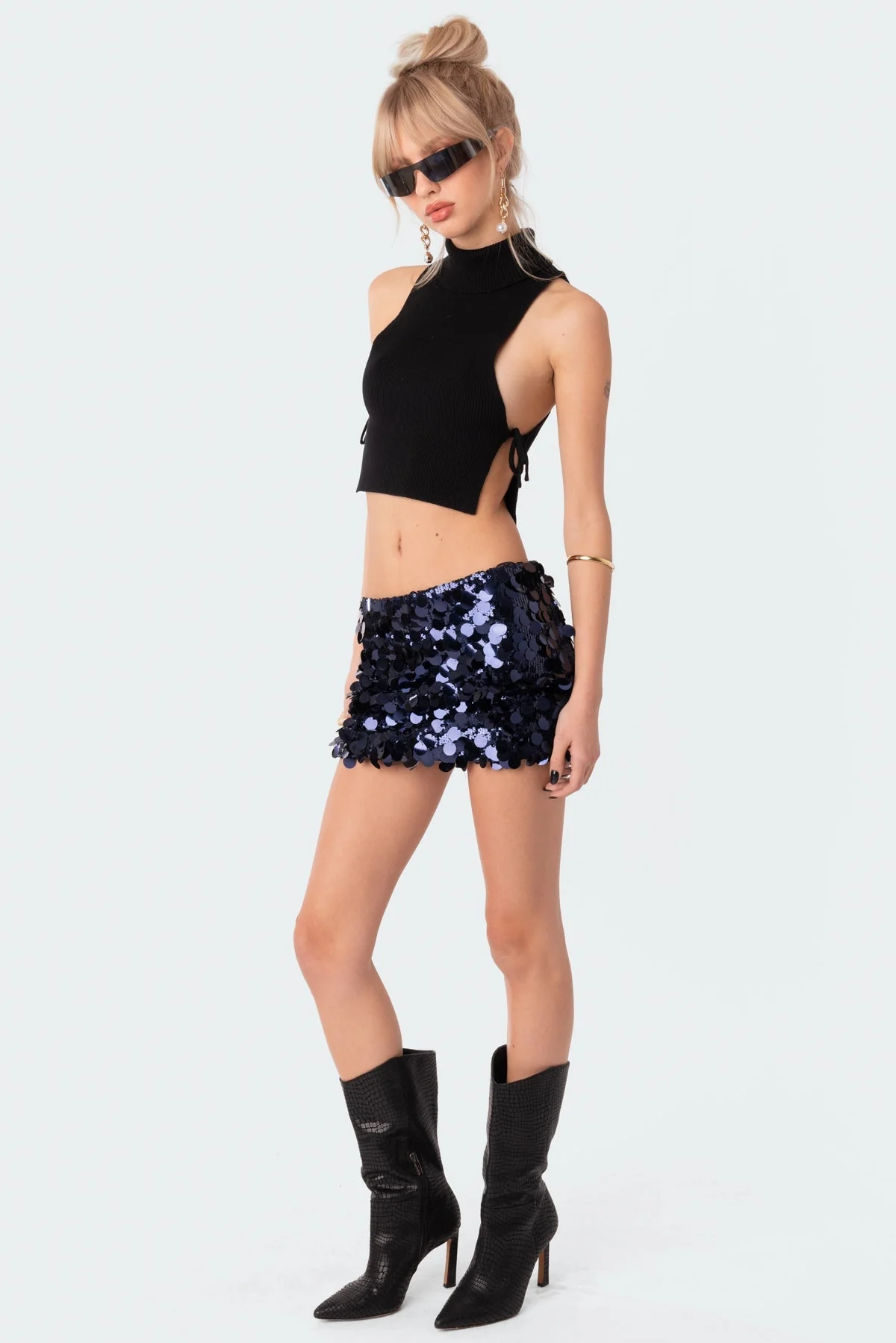 Sabina Low-Rise Sequin Mini Skirt - Image 3