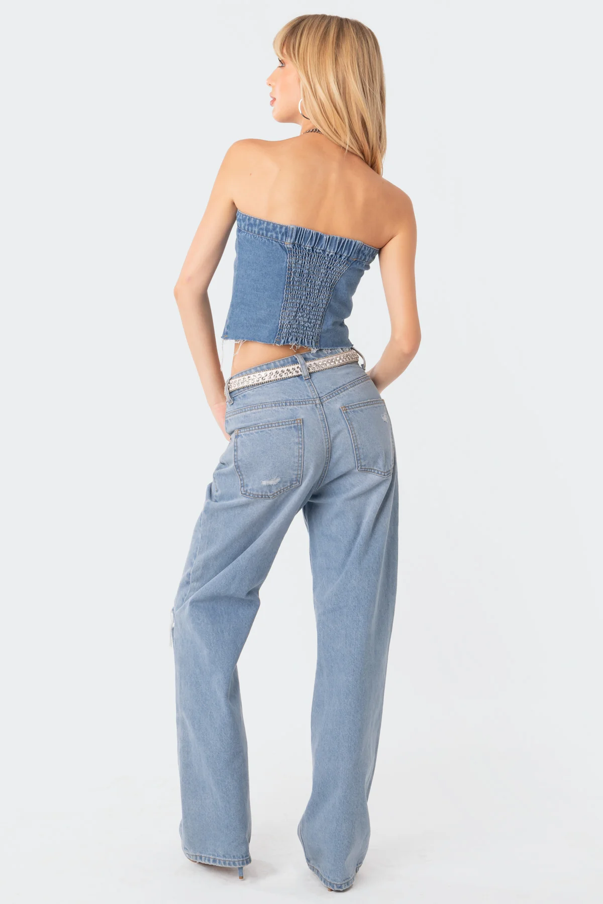 River Denim Strapless Top - Image 5