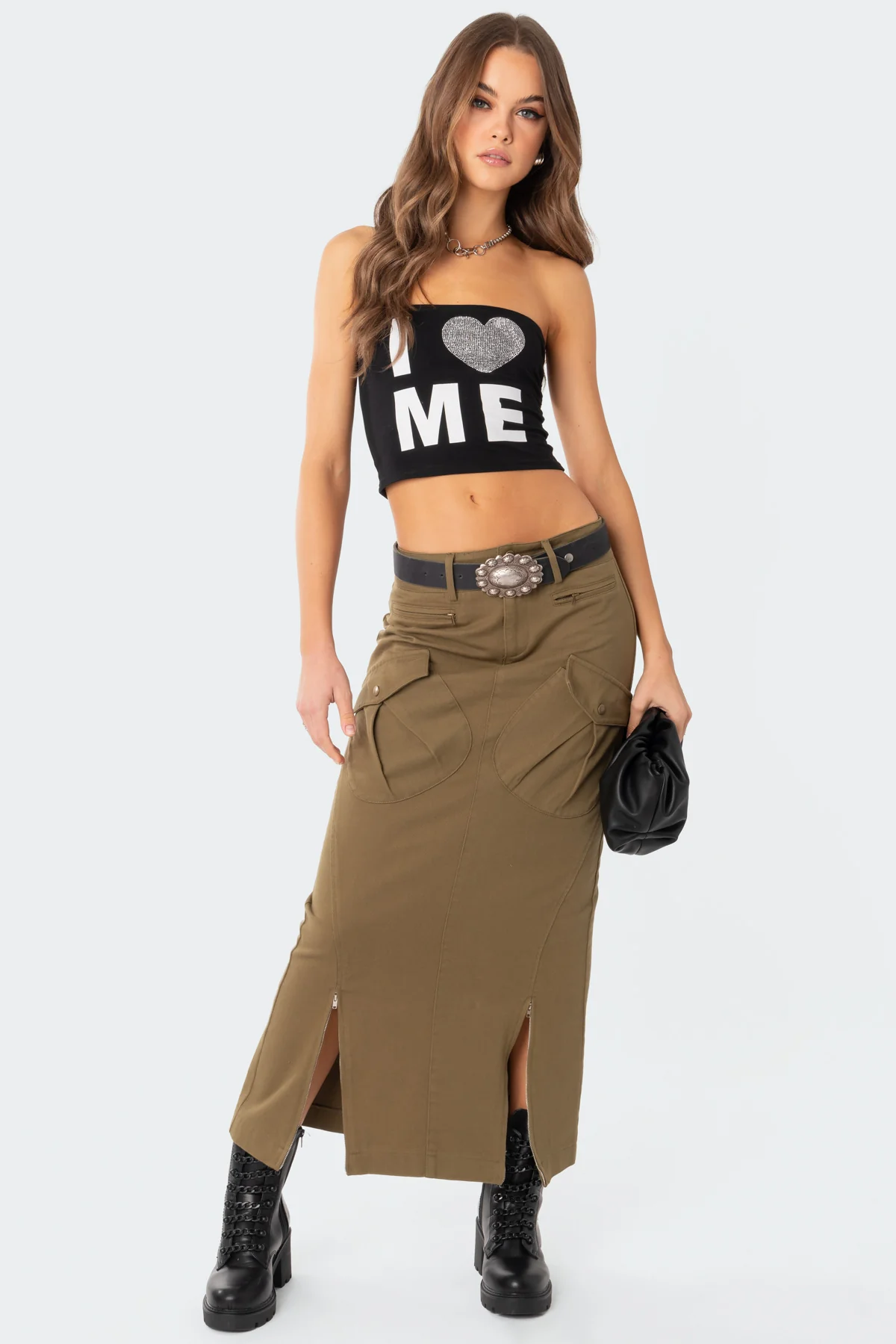 Cierra Low Rise Cargo Maxi Skirt - Image 3