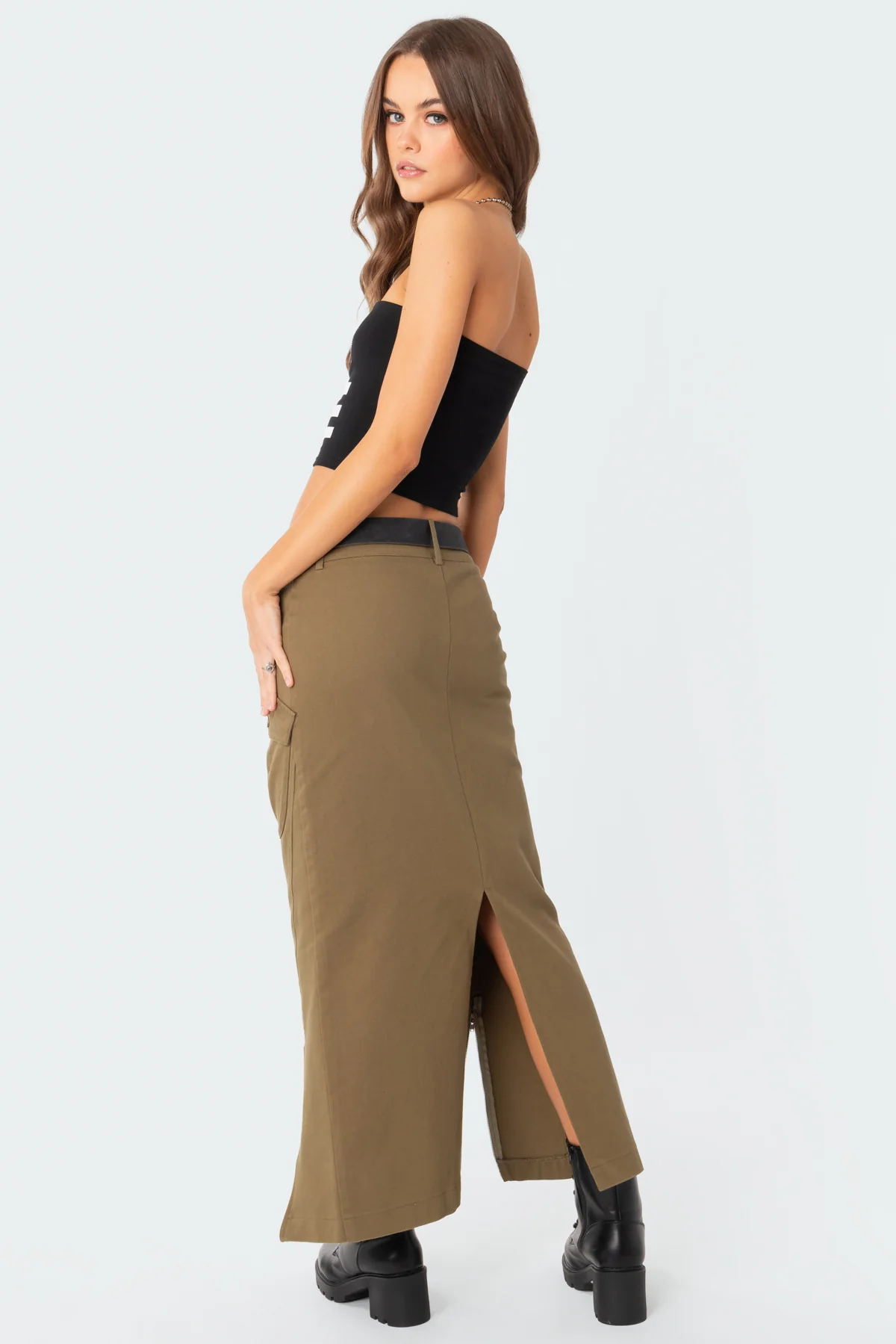 Cierra Low Rise Cargo Maxi Skirt - Image 6