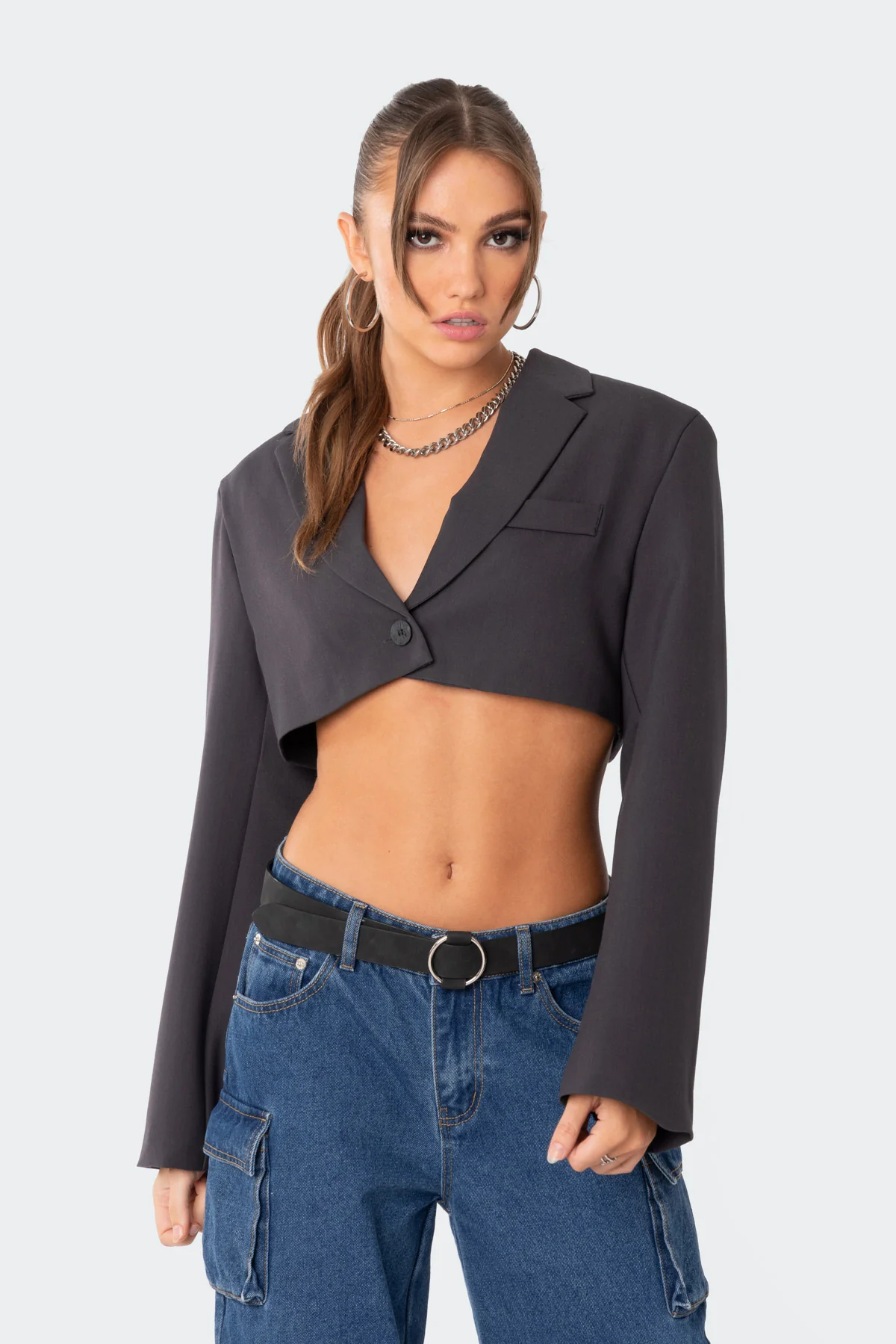 Amira Cropped Oversized Blazer - Image 2