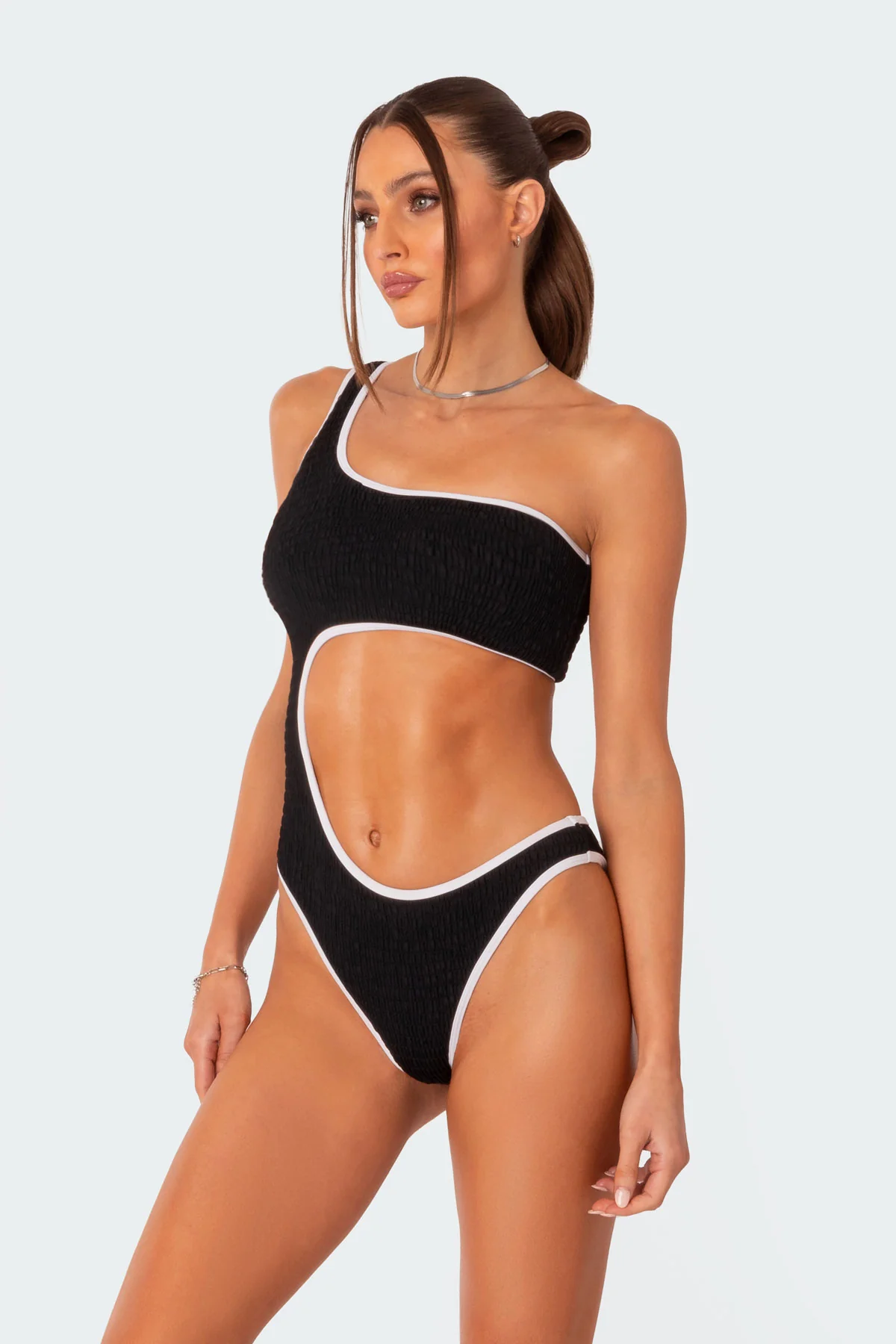 Sol Scrunch Cut Out One Piece Swimsuit - Image 4
