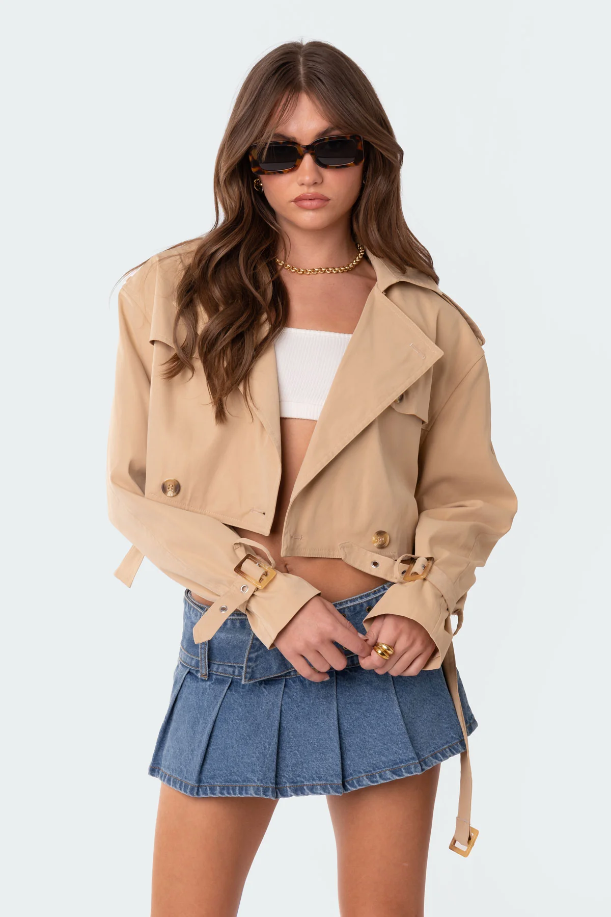 Shadow Cropped Trench Jacket - Image 2