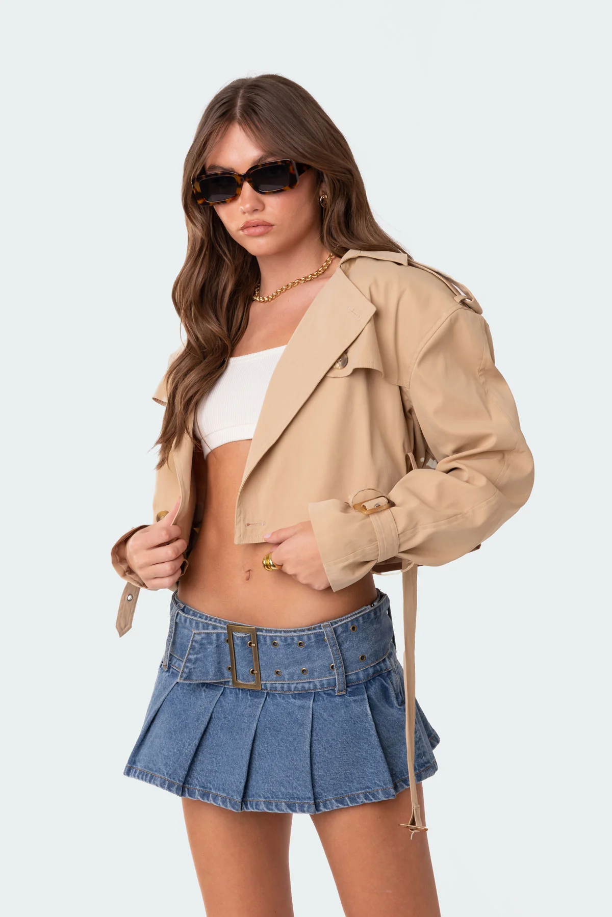 Shadow Cropped Trench Jacket - Image 3