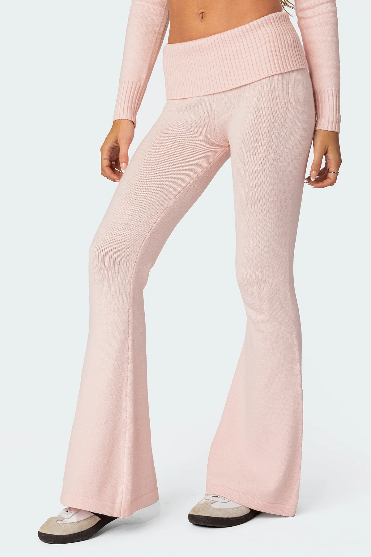 Desiree Knitted Low Rise Fold Over Pants - Image 3