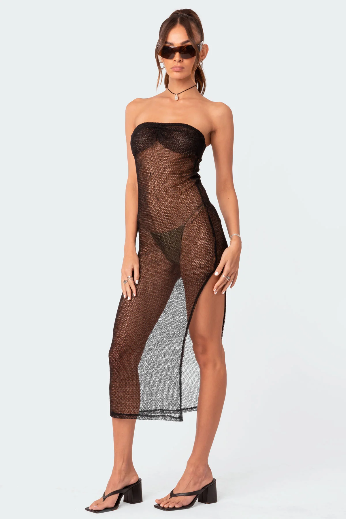 Beachside Sheer Knit Maxi Dress - Image 4