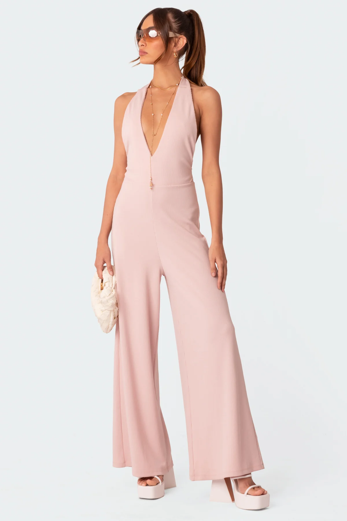 Blondie Ribbed Open Back Jumpsuit - Image 2