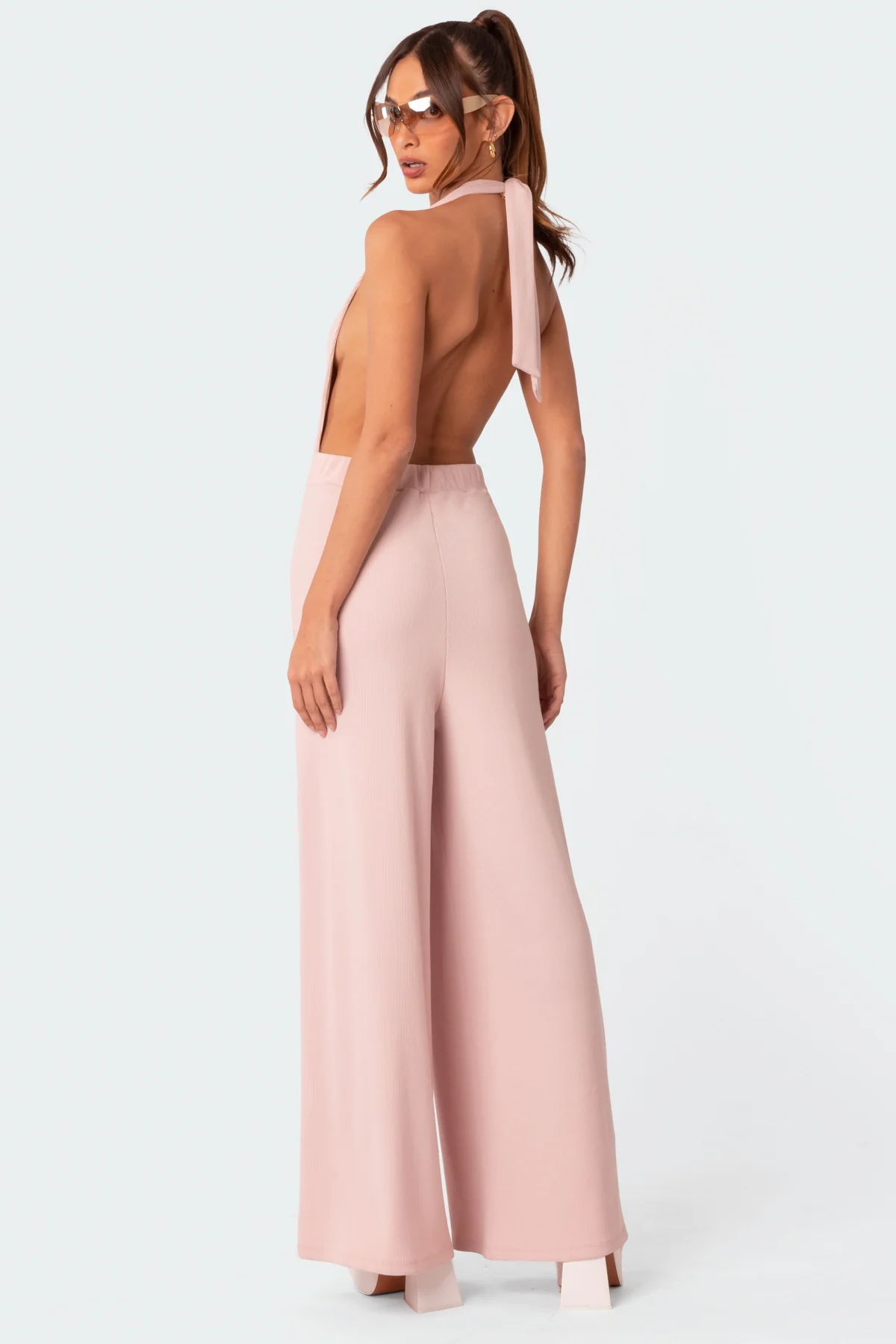 Blondie Ribbed Open Back Jumpsuit - Image 5