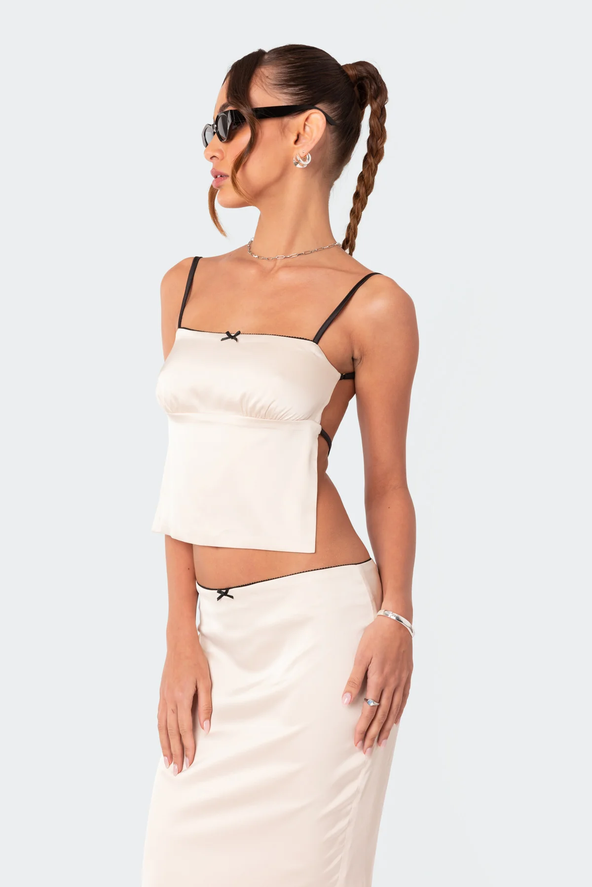 Satin Effect Open Back Top - Image 3