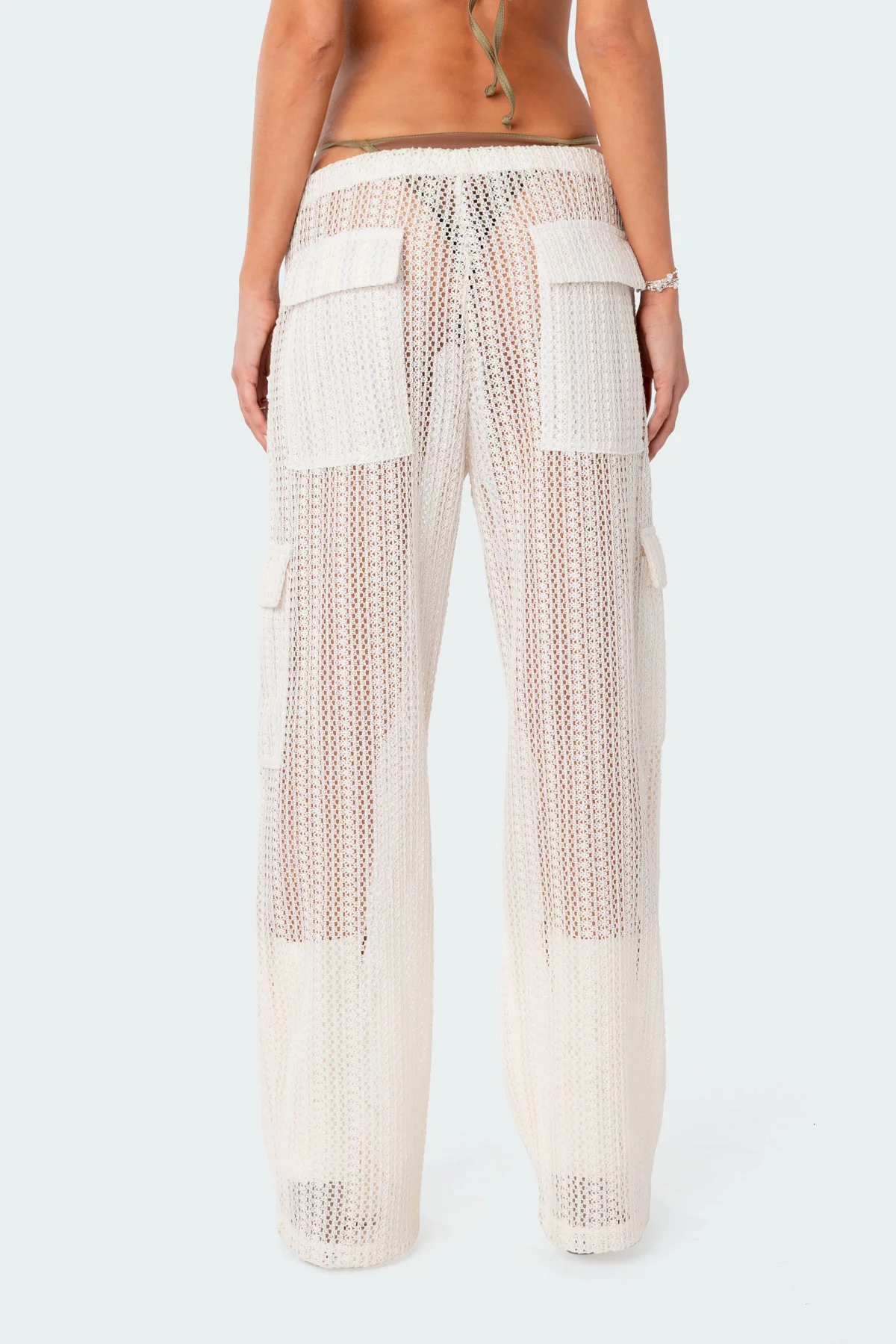Ines Crochet Low Rise Cargo Pants - Image 4