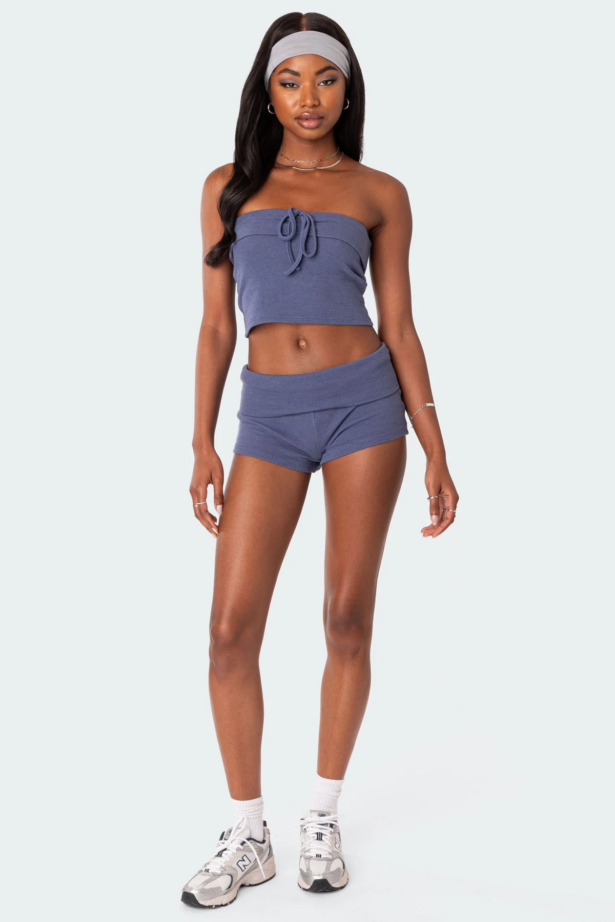 Lizzy Foldover Waffle Tube Top - Image 4