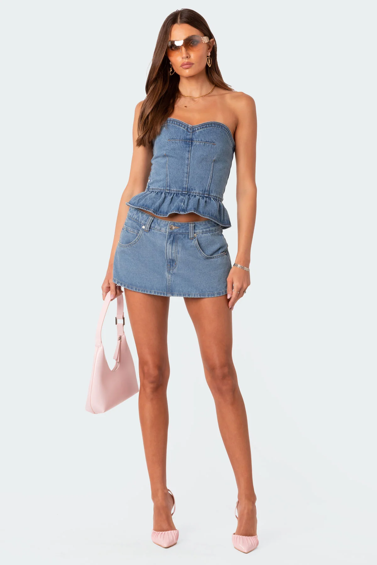 Echo Peplum Denim Corset - Image 5