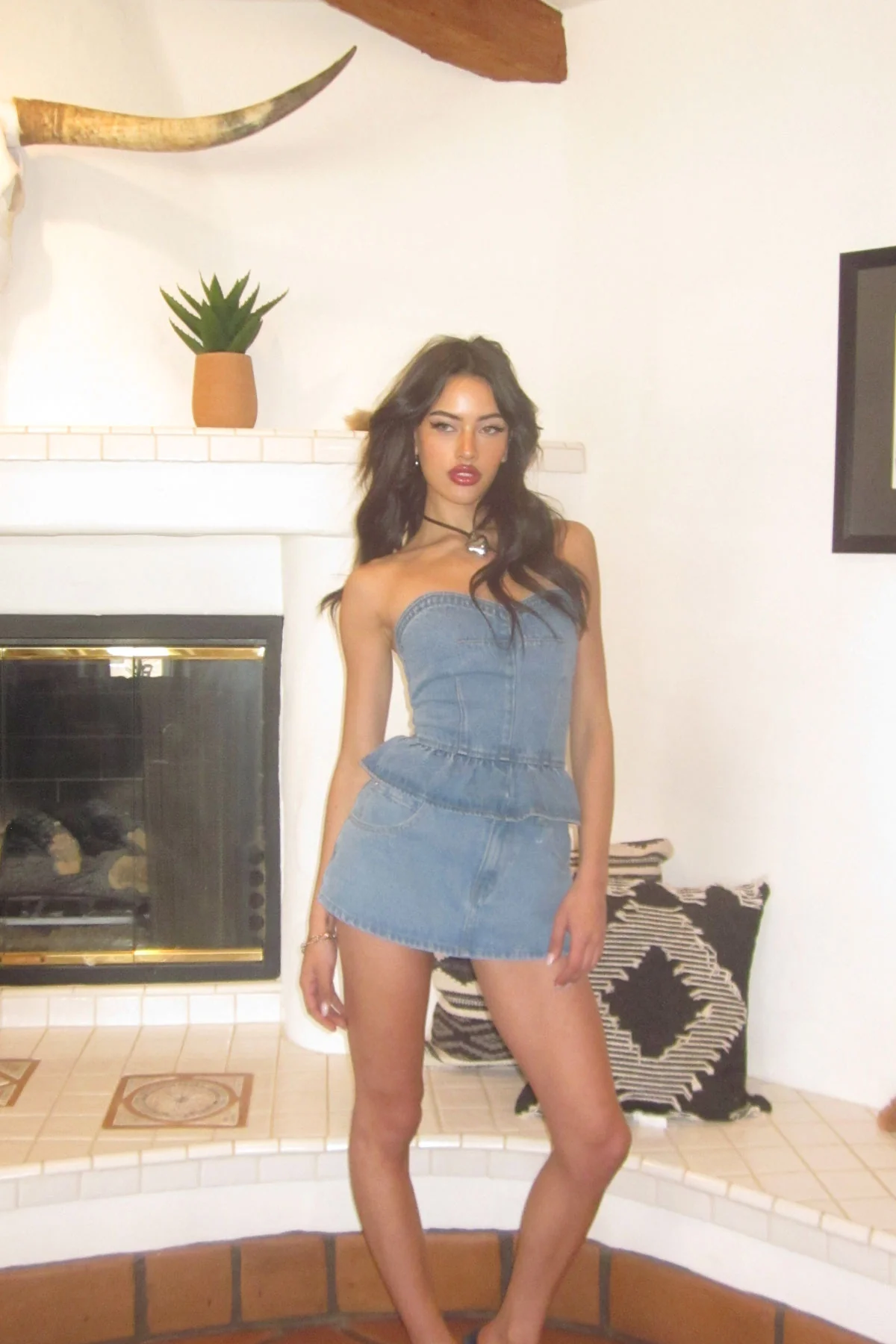 Echo Peplum Denim Corset - Image 6