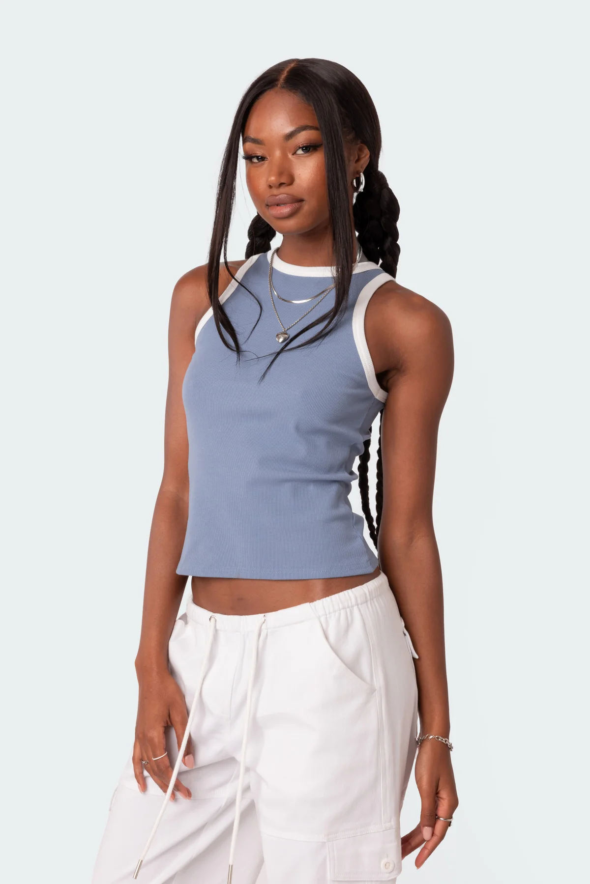 Contrast Ribbed Tank Top - Image 3